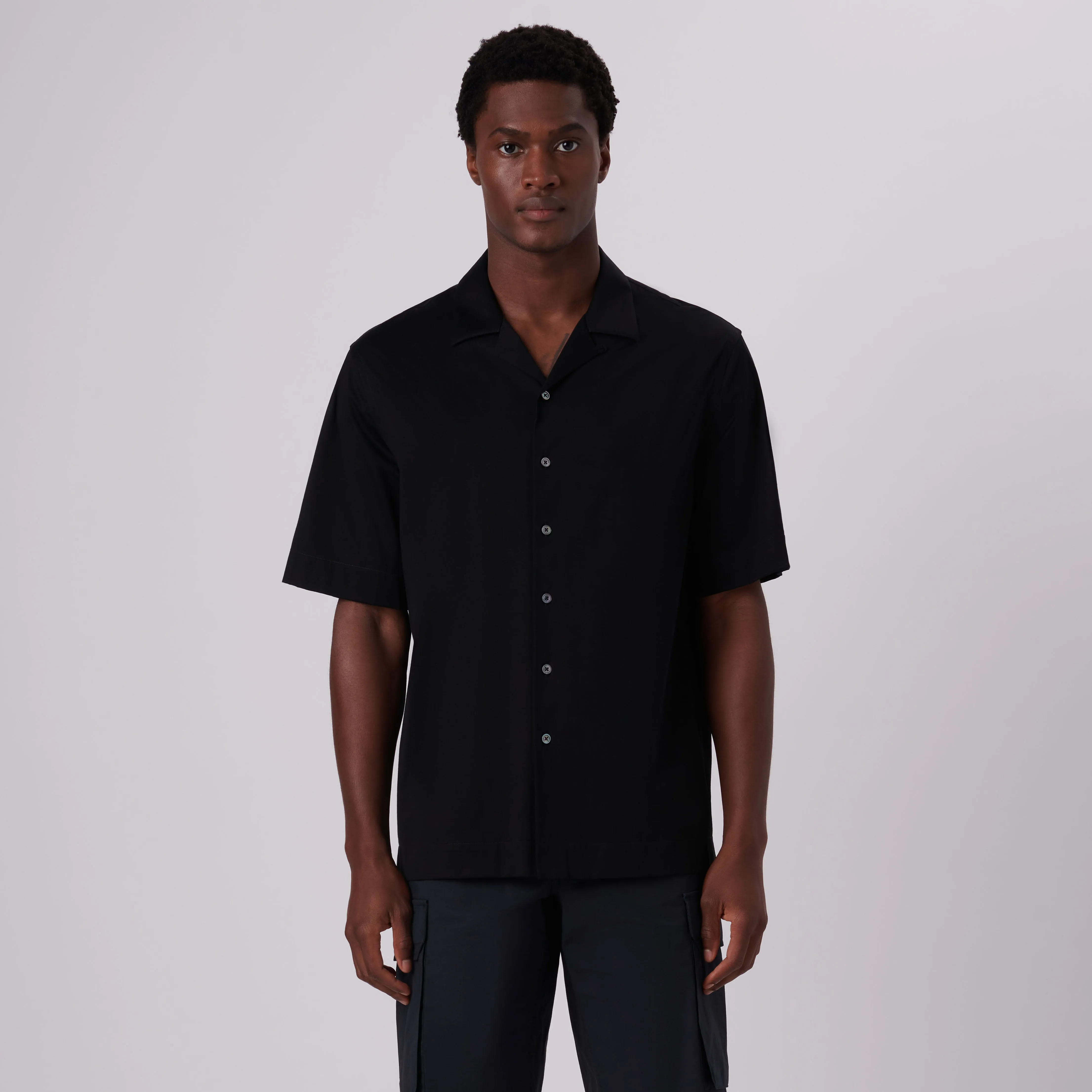 Cole Solid OoohCotton Camp Shirt sold by Bugatchi product image thumbnail 2
