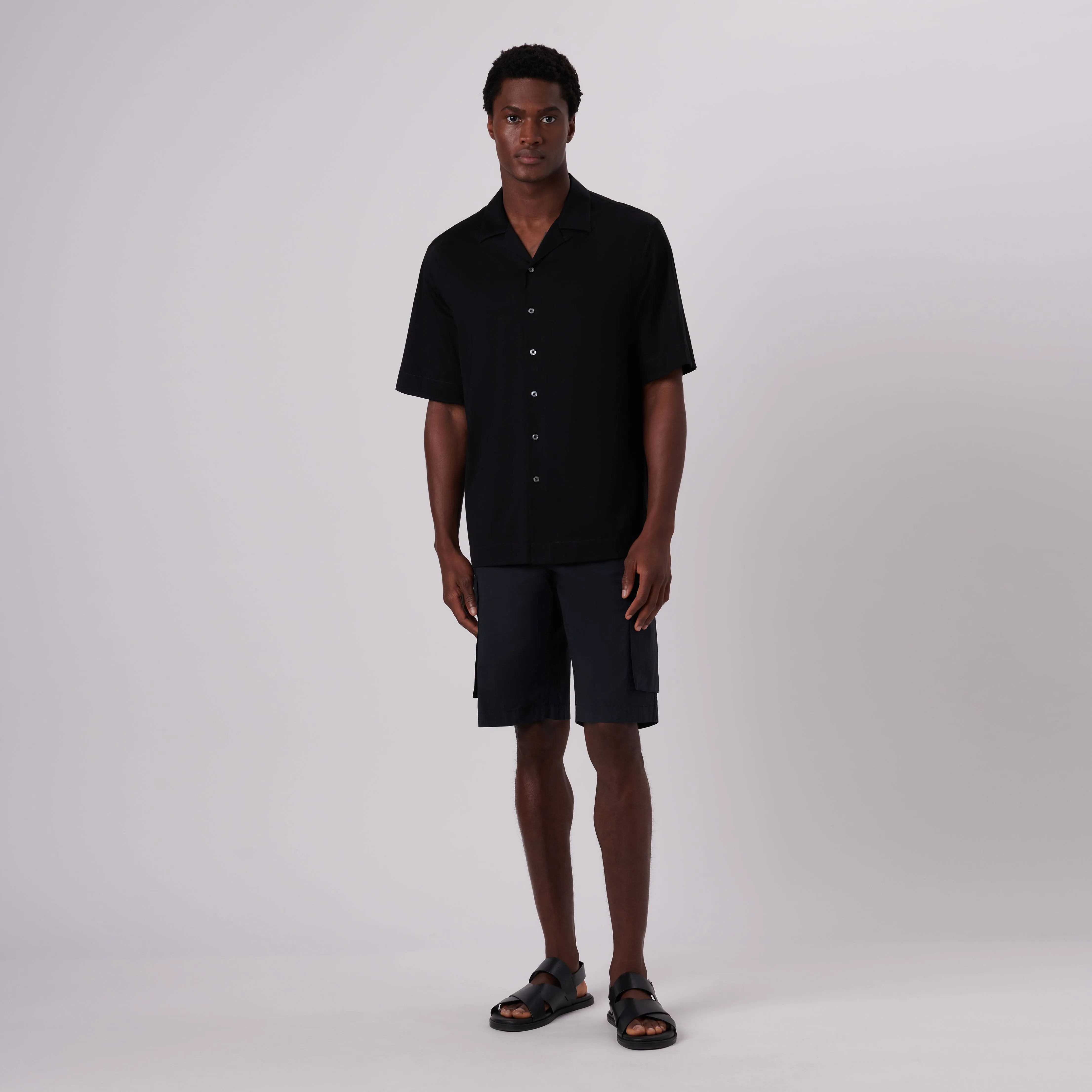 Cole Solid OoohCotton Camp Shirt sold by Bugatchi product image thumbnail 5