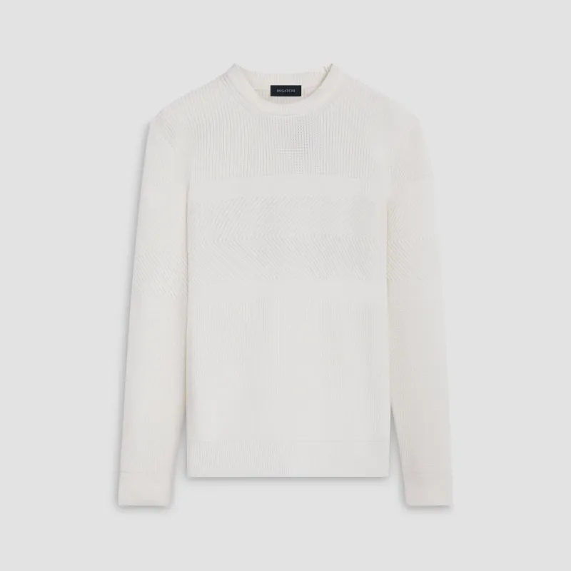 Fisherman Stitch Crew Neck Sweater sold by Bugatchi