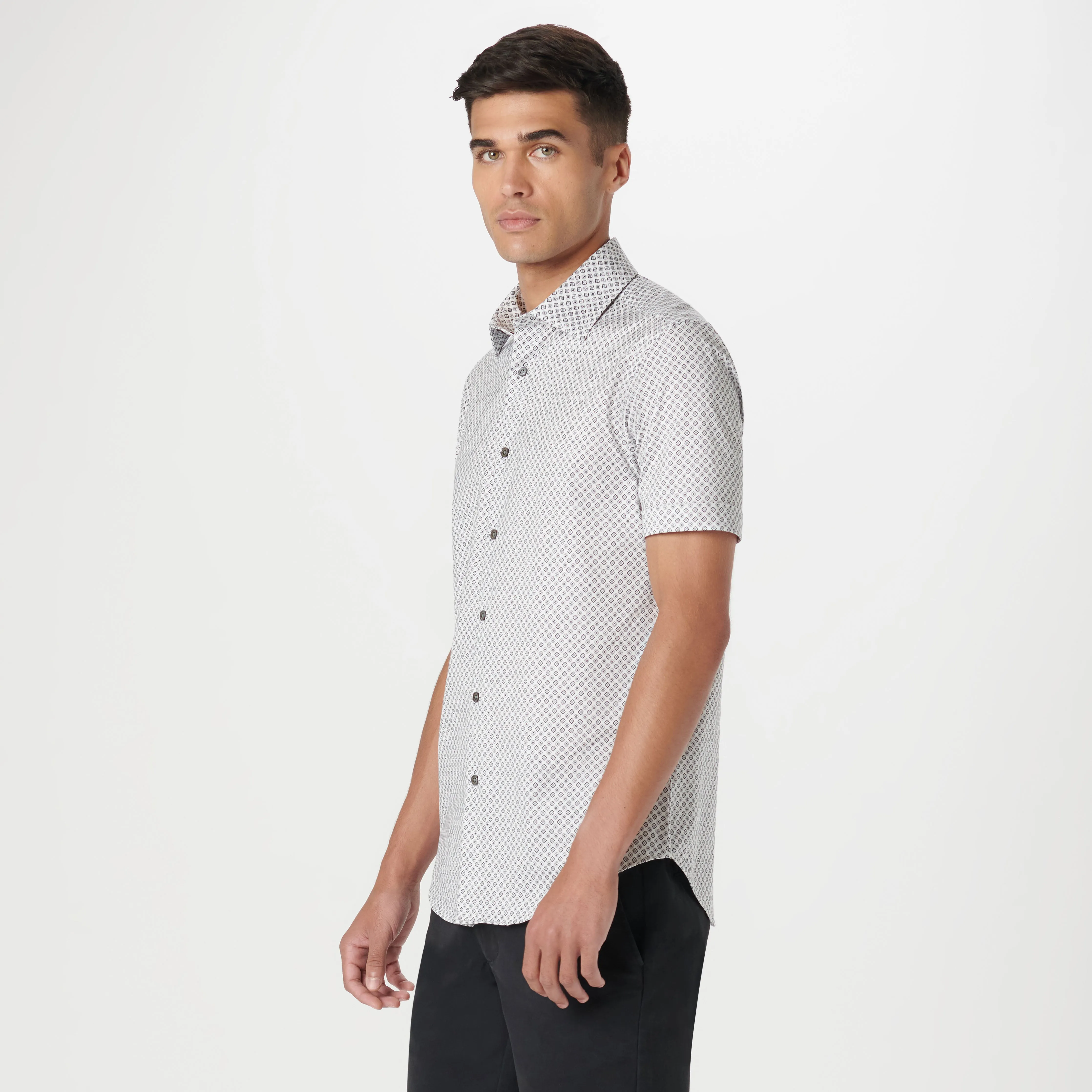 Miles Diamond OoohCotton Short Sleeve Shirt sold by Bugatchi product image thumbnail 3