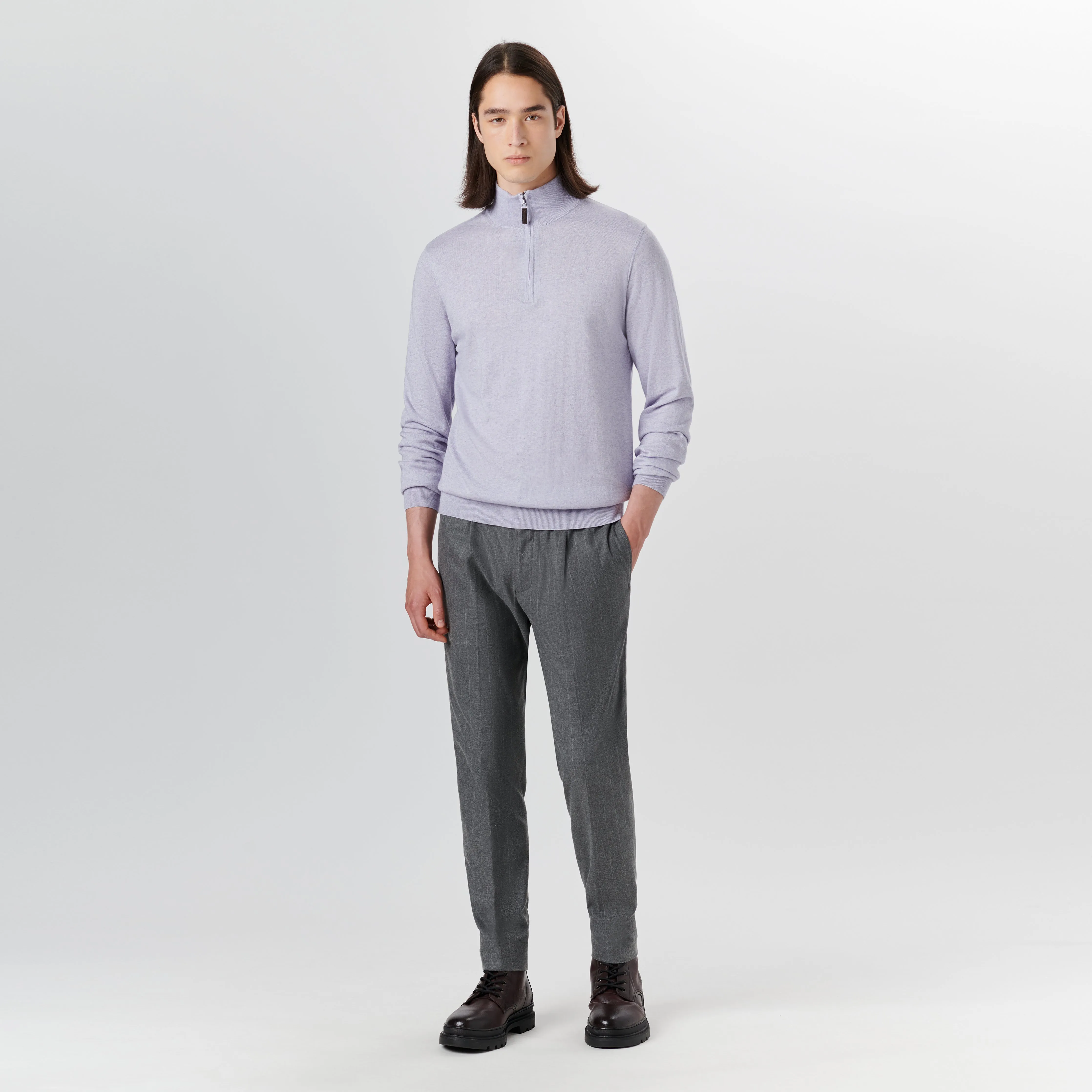 Melange Quarter Zip Pullover Sweater sold by Bugatchi product image thumbnail 5