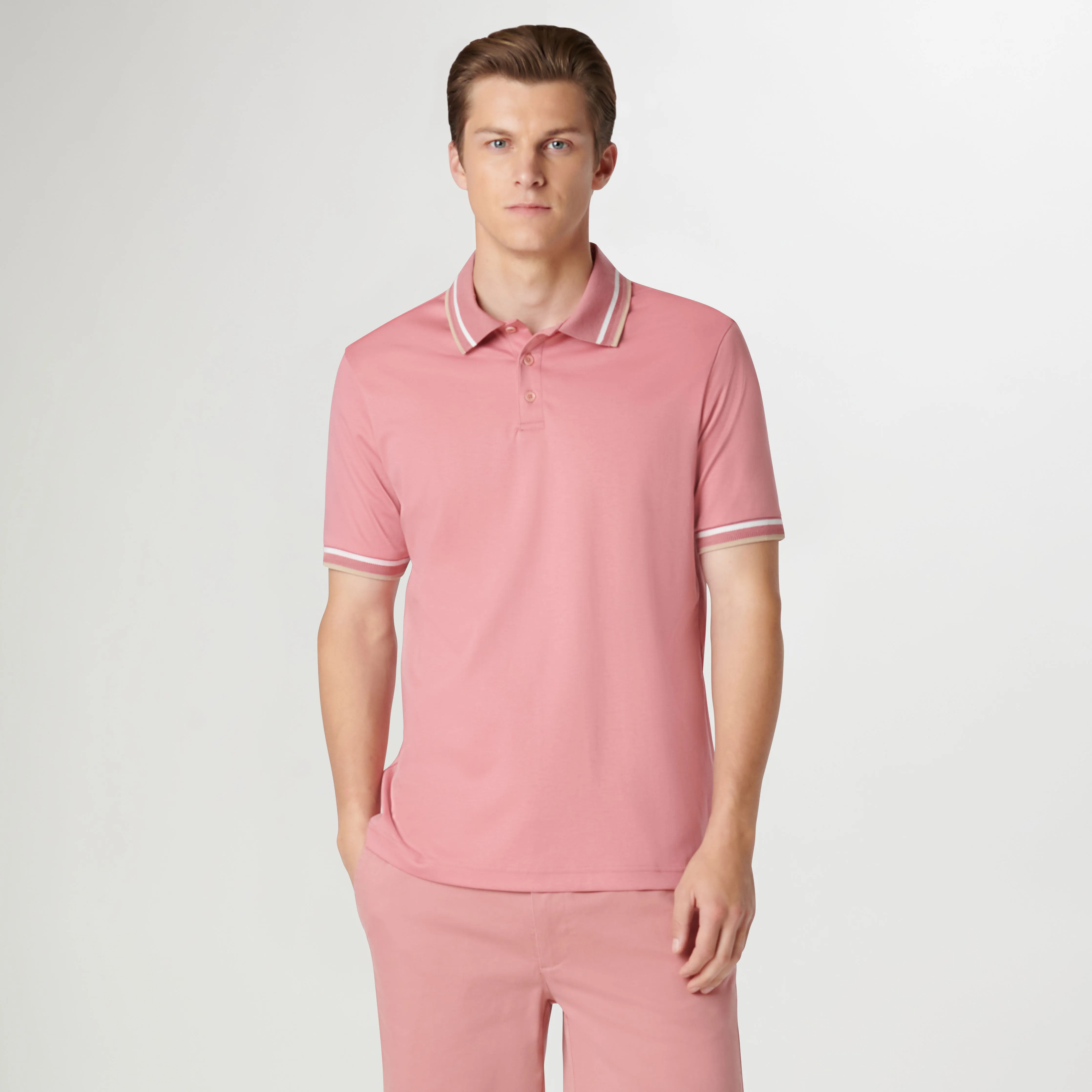 Tipped Solid Polo sold by Bugatchi product image thumbnail 3