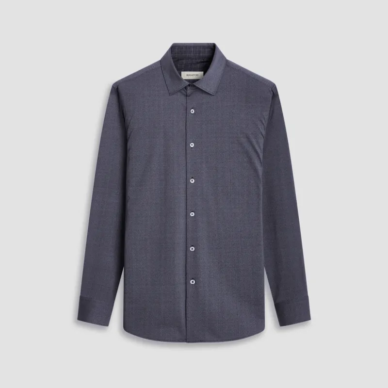 Jimmy Double Sided Herringbone/Check OoohCotton Shirt sold by Bugatchi