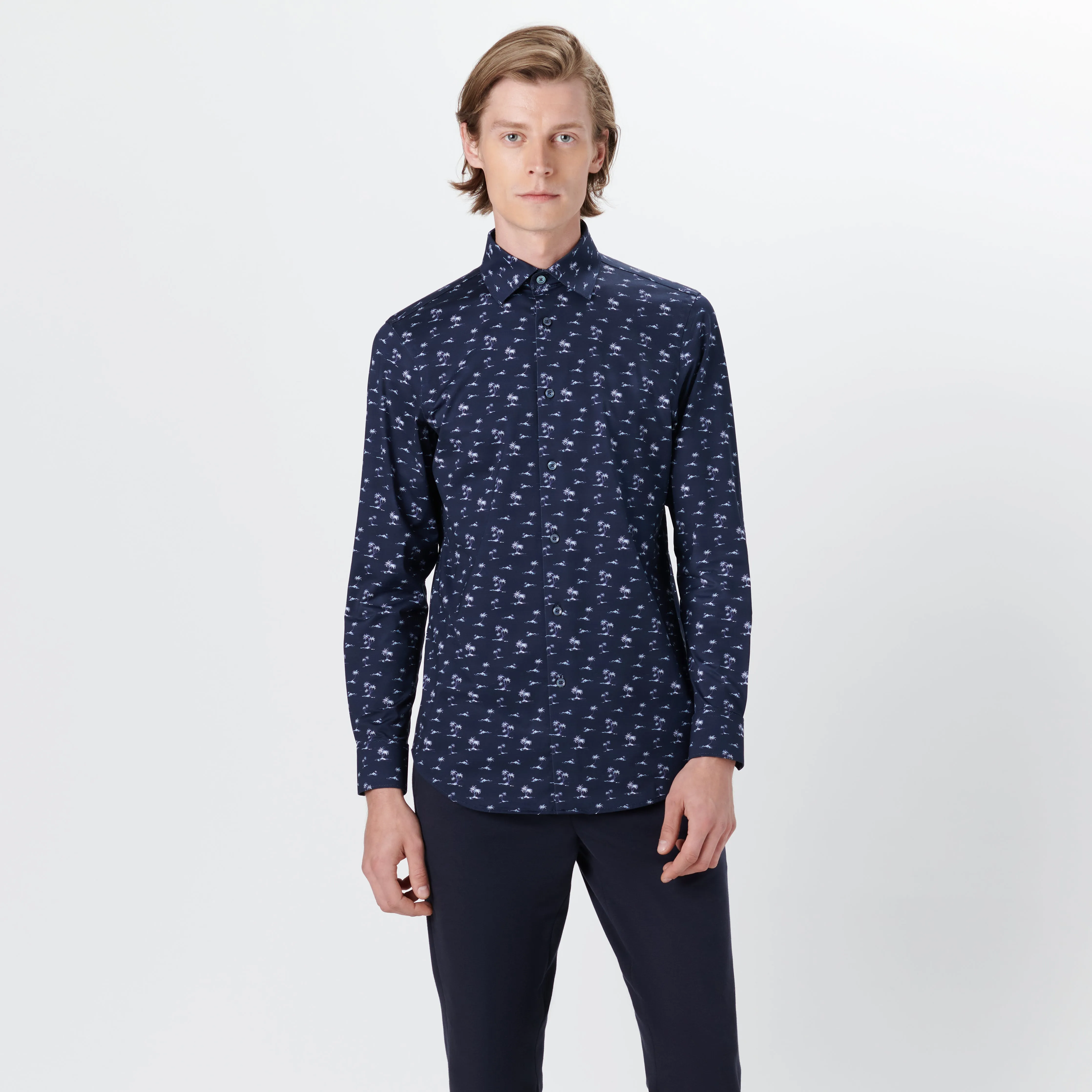 JAMES Palm Tree Print OoohCotton Shirt sold by Bugatchi product image thumbnail 2
