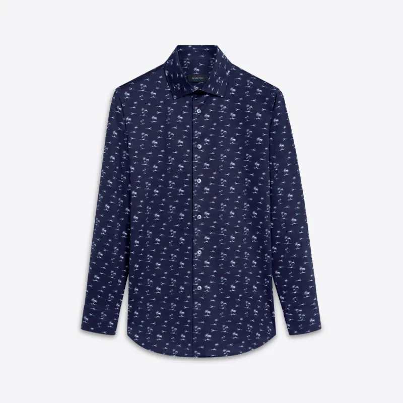 JAMES Palm Tree Print OoohCotton Shirt sold by Bugatchi