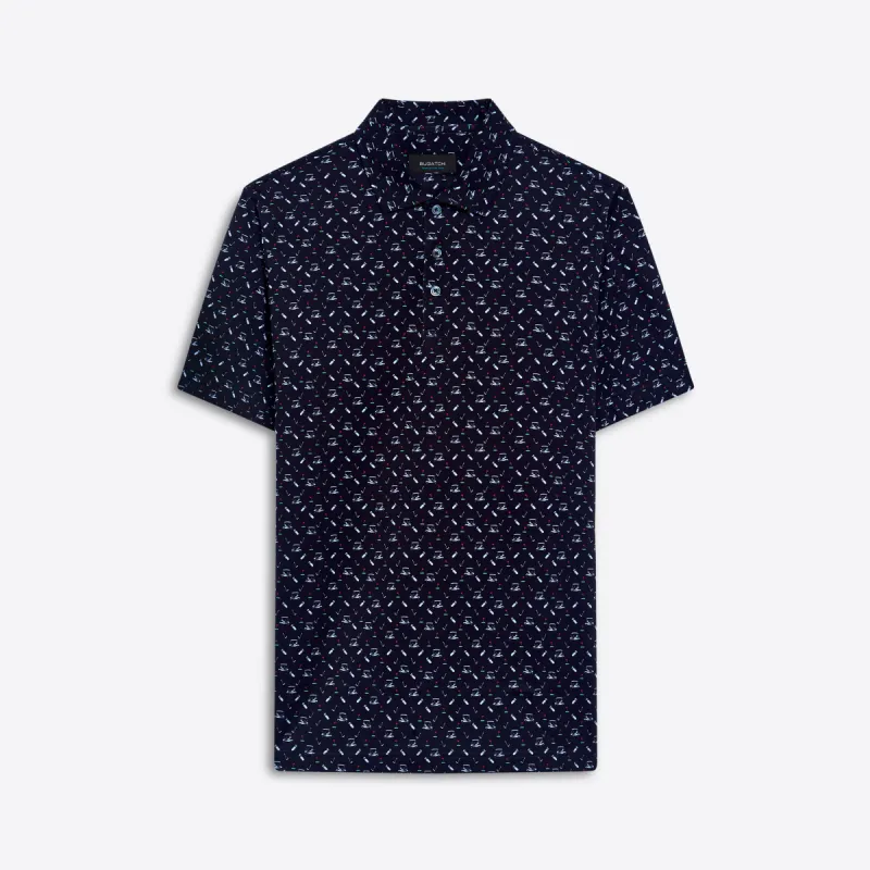 VICTOR Golf Print OoohCotton Polo made by Bugatchi