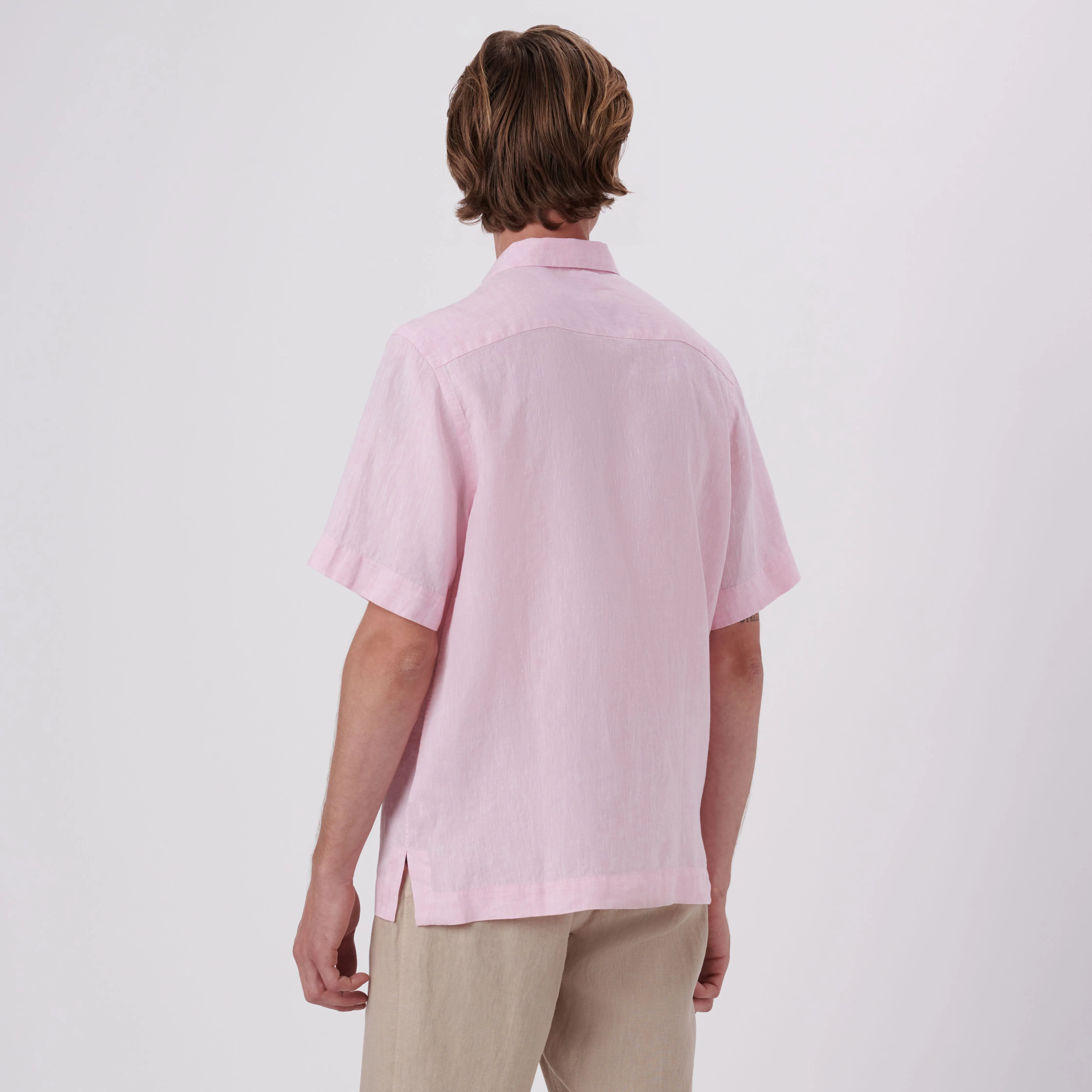 Jackson Solid Short Sleeve Linen Shirt sold by Bugatchi product image thumbnail 4