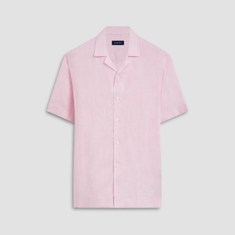 Jackson Solid Short Sleeve Linen Shirt sold by Bugatchi