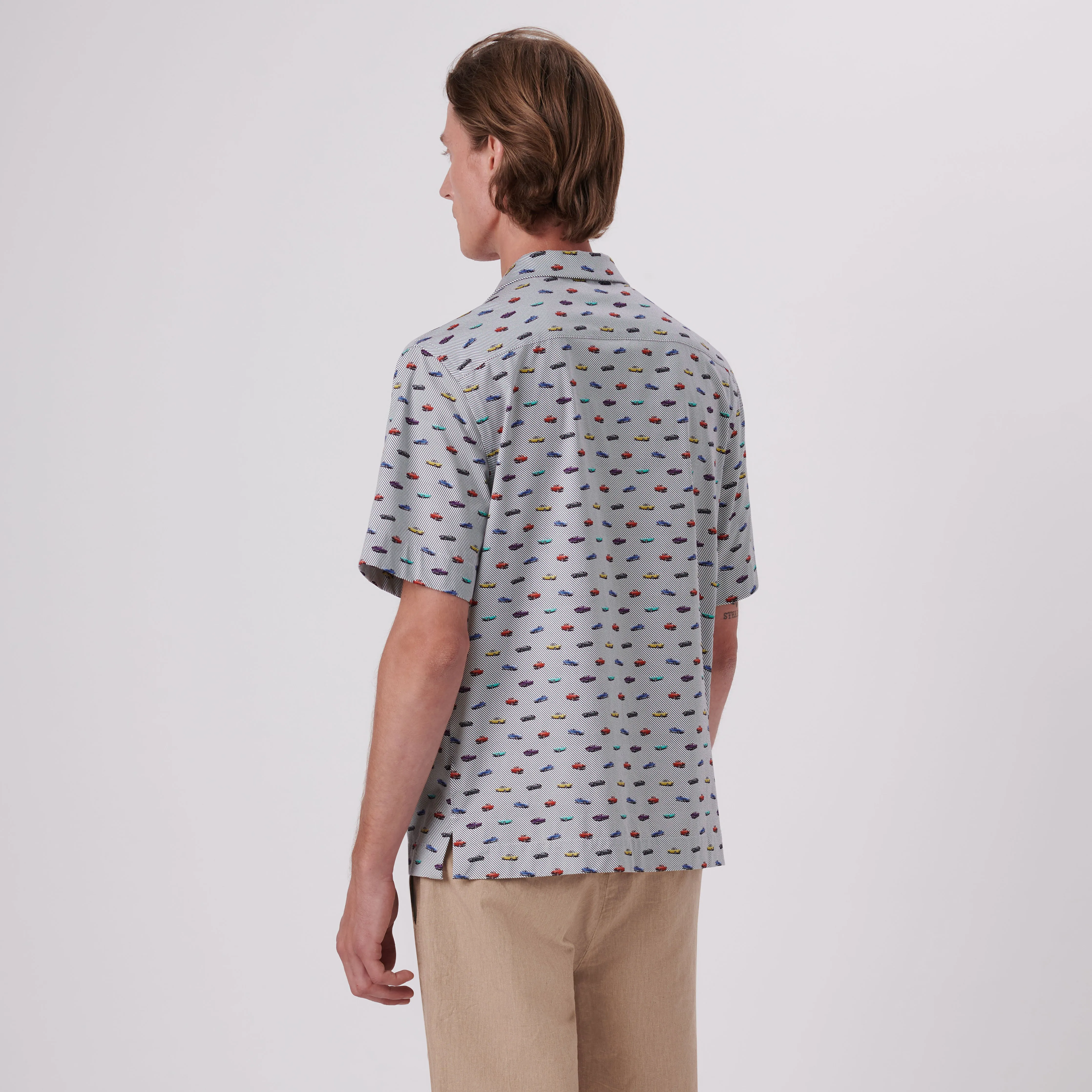 Cole Vintage Cars Print OoohCotton Camp Shirt sold by Bugatchi product image thumbnail 4