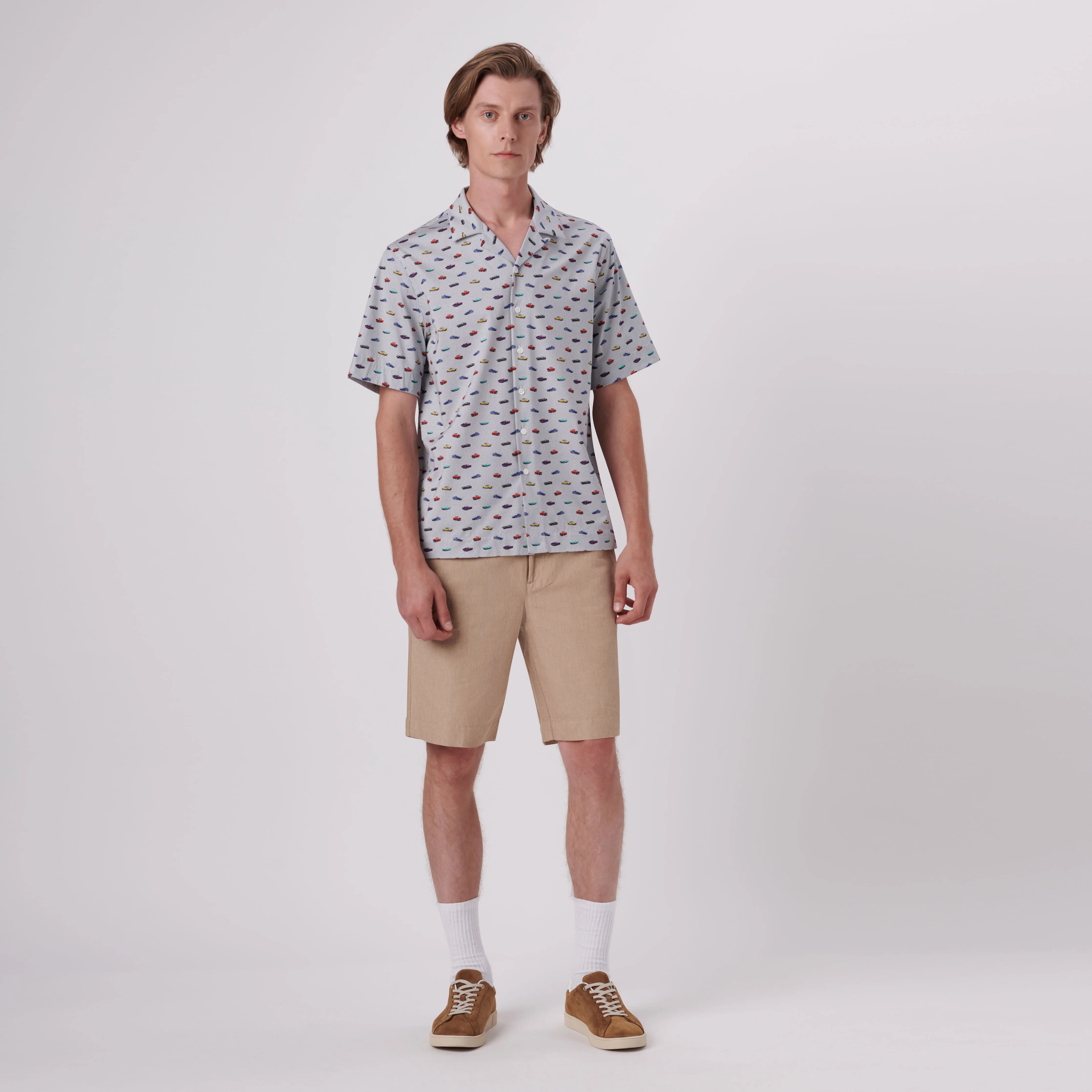 Cole Vintage Cars Print OoohCotton Camp Shirt sold by Bugatchi product image thumbnail 5