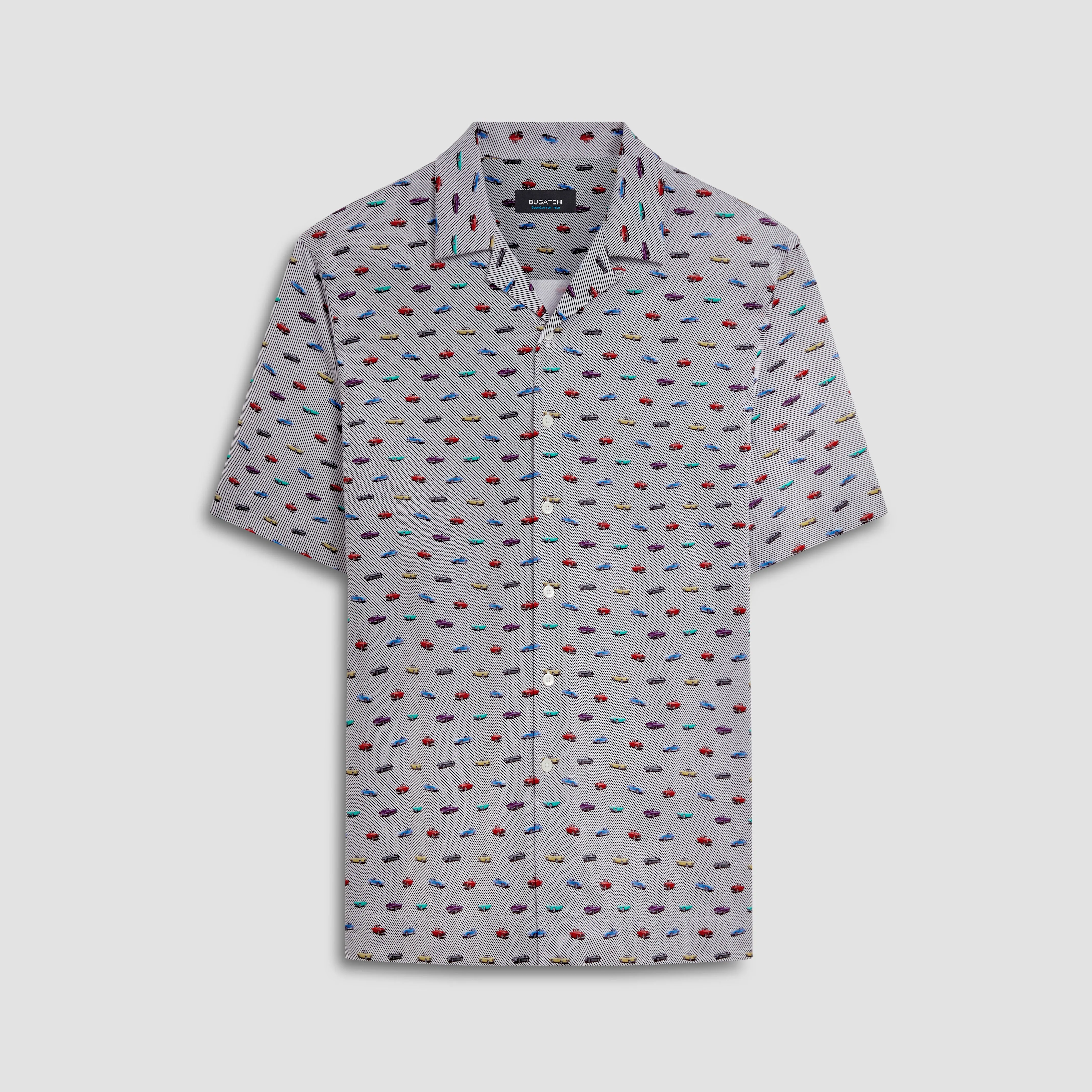 Cole Vintage Cars Print OoohCotton Camp Shirt sold by Bugatchi