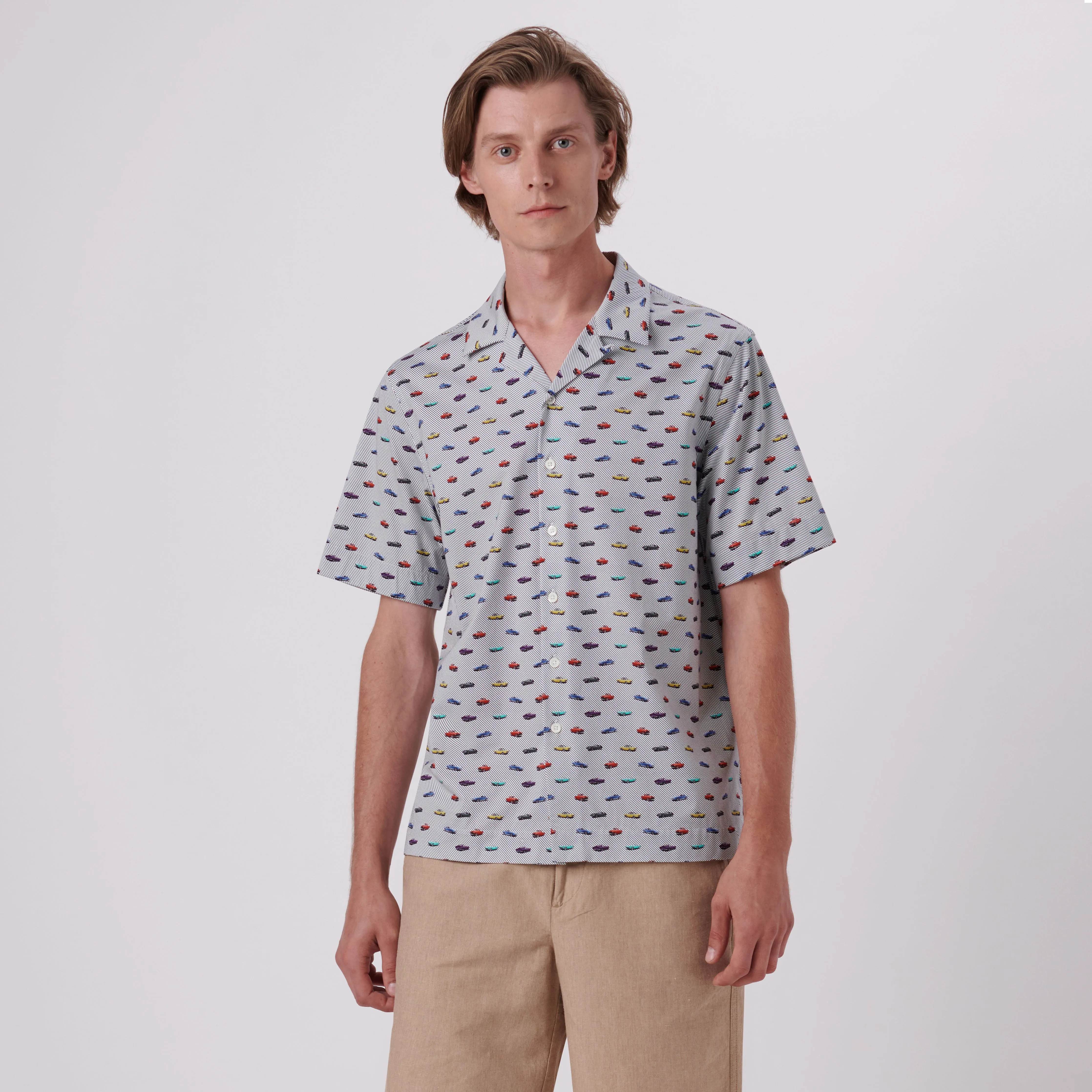 Cole Vintage Cars Print OoohCotton Camp Shirt sold by Bugatchi product image thumbnail 2