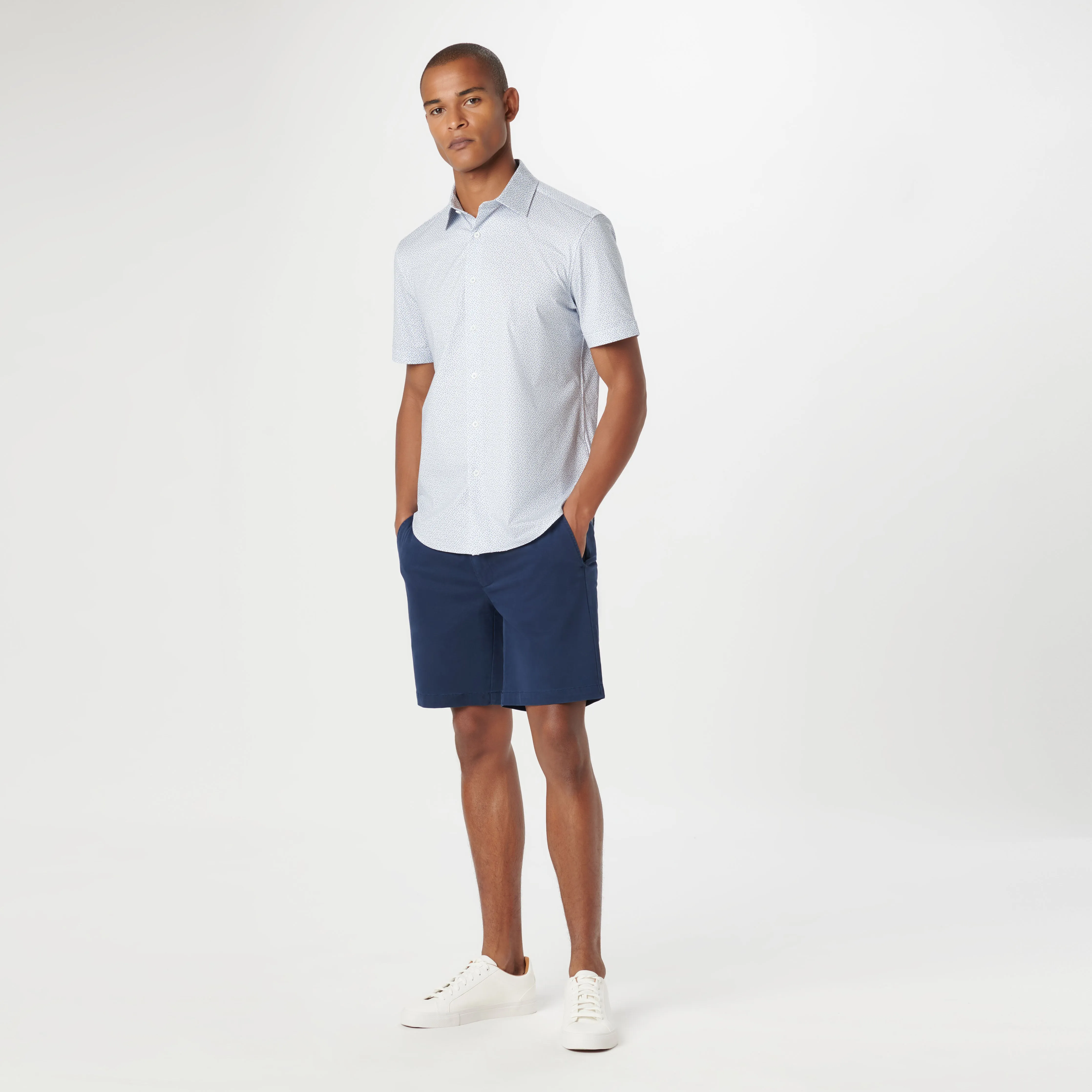 Miles Geometric OoohCotton Short Sleeve Shirt sold by Bugatchi product image thumbnail 5