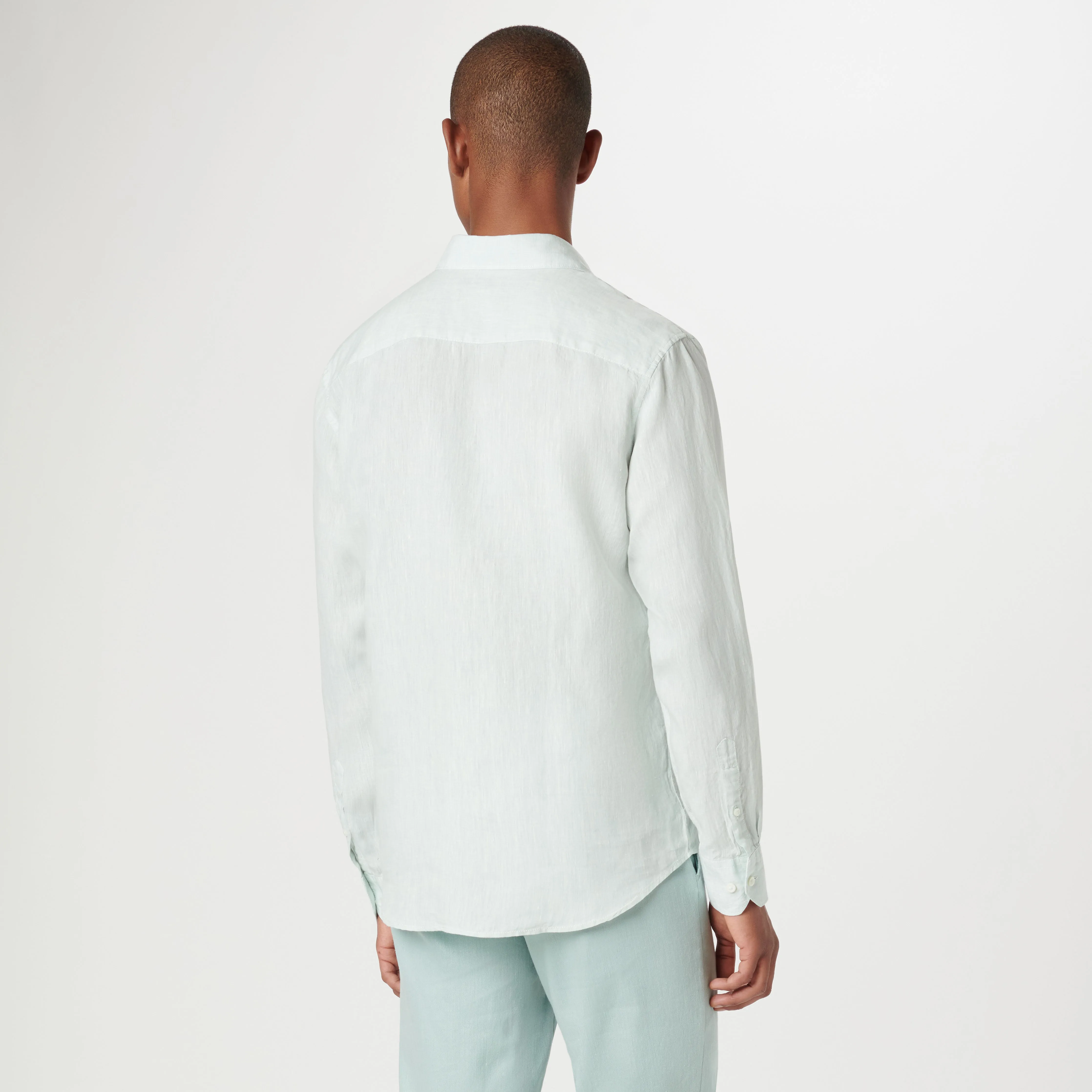 Axel Solid Linen Shirt sold by Bugatchi product image thumbnail 4