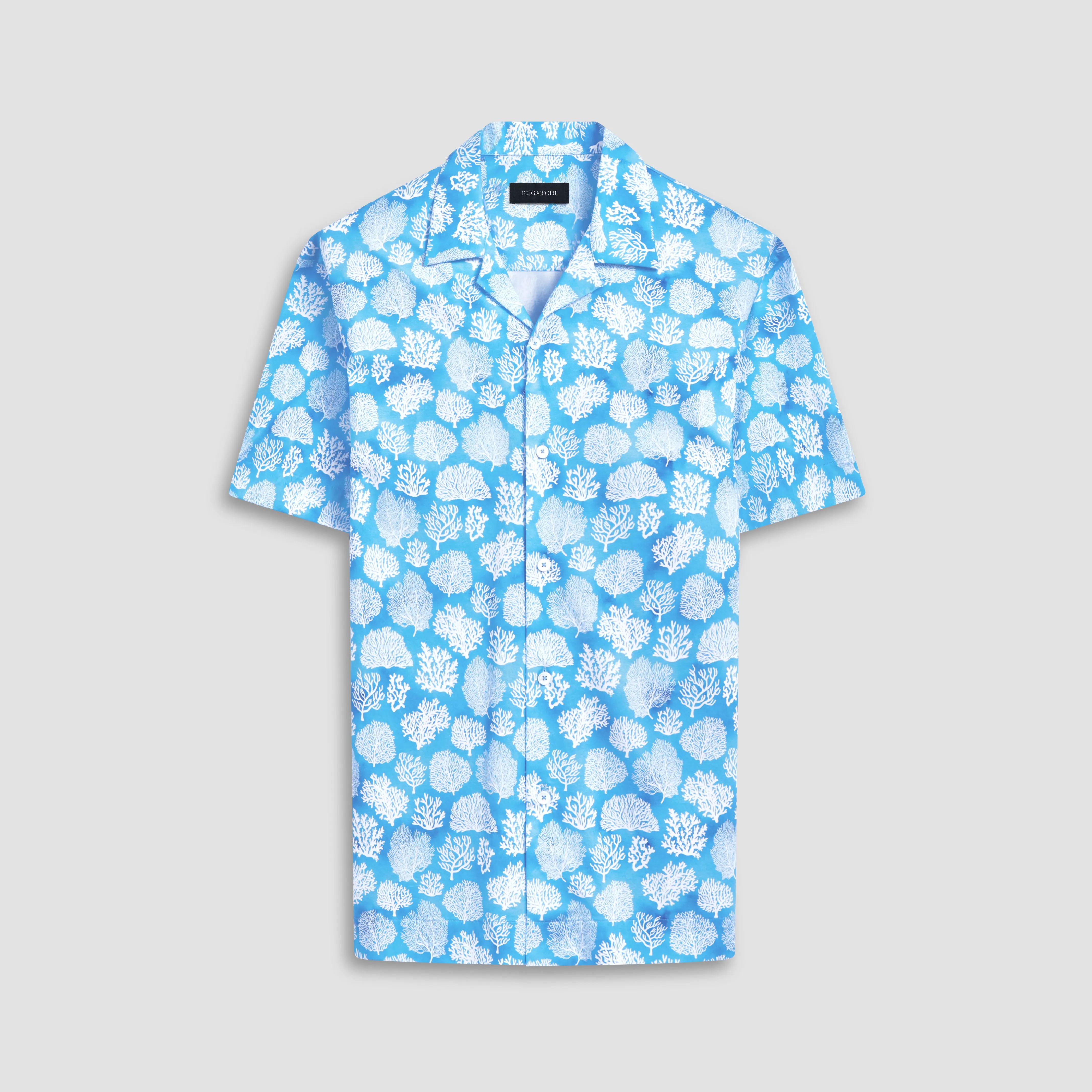 Cole Coral OoohCotton Camp Shirt sold by Bugatchi