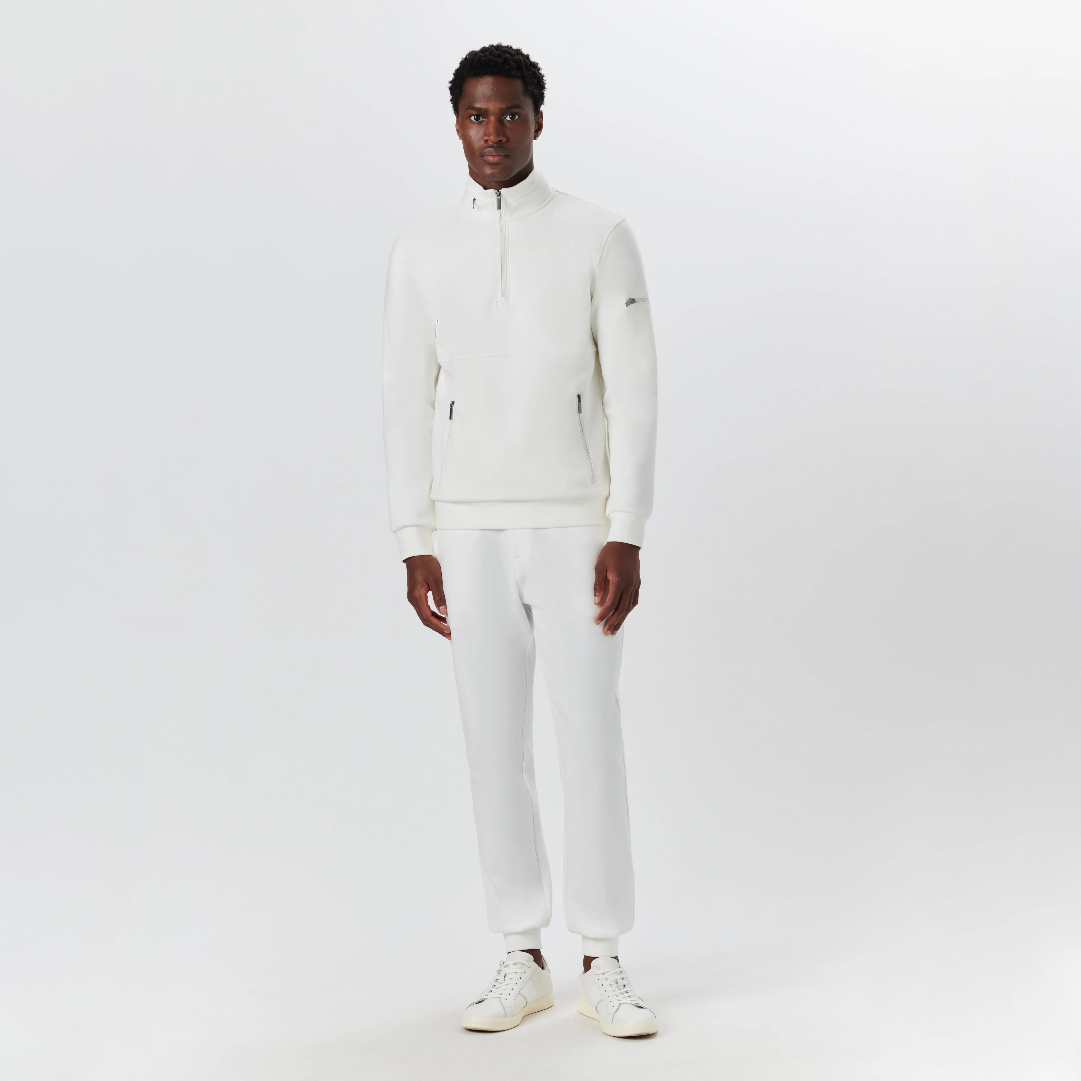 Long Sleeve Quarter Zip Pullover With Hood sold by Bugatchi product image thumbnail 5