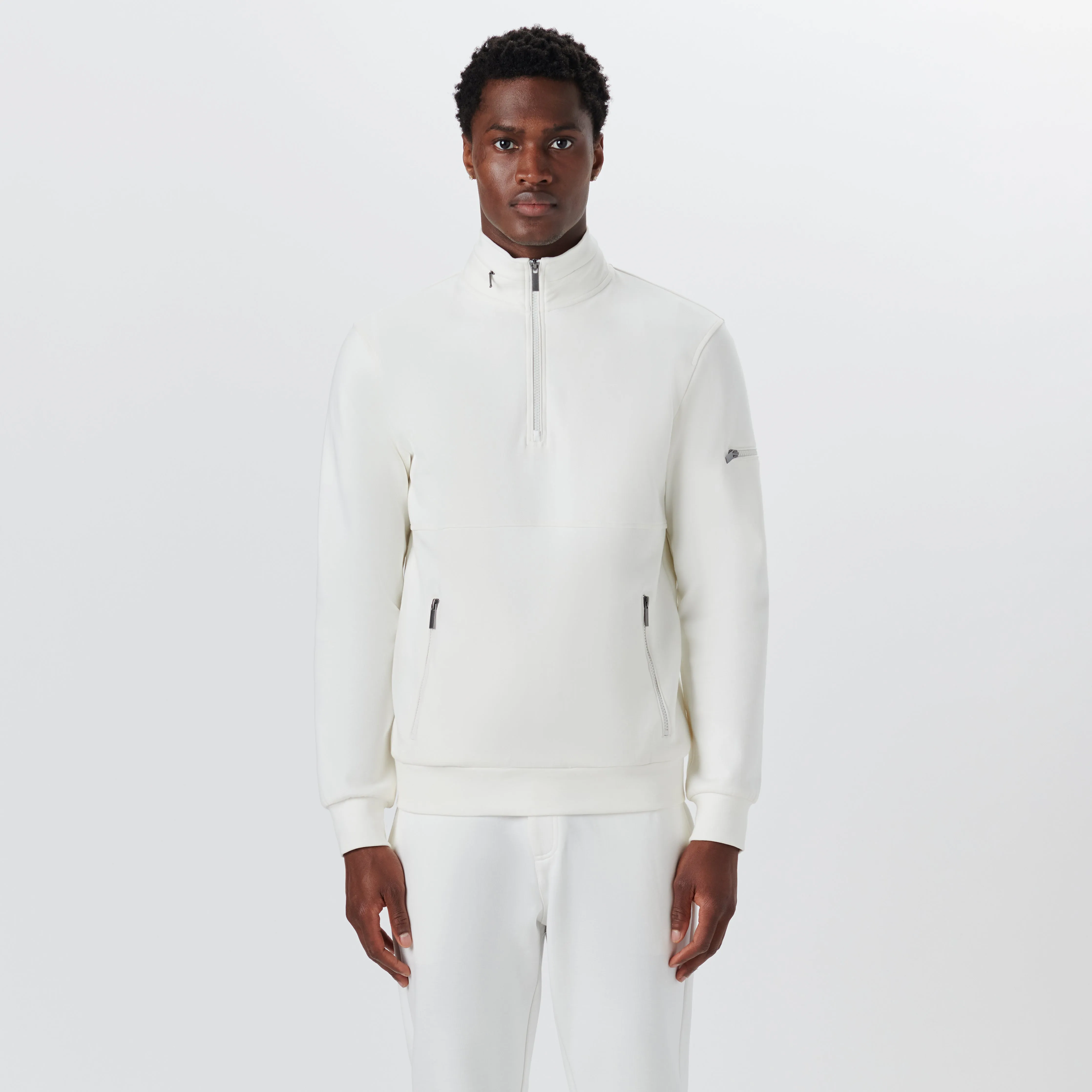 Long Sleeve Quarter Zip Pullover With Hood sold by Bugatchi product image thumbnail 2