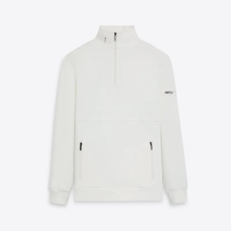 Long Sleeve Quarter Zip Pullover With Hood sold by Bugatchi