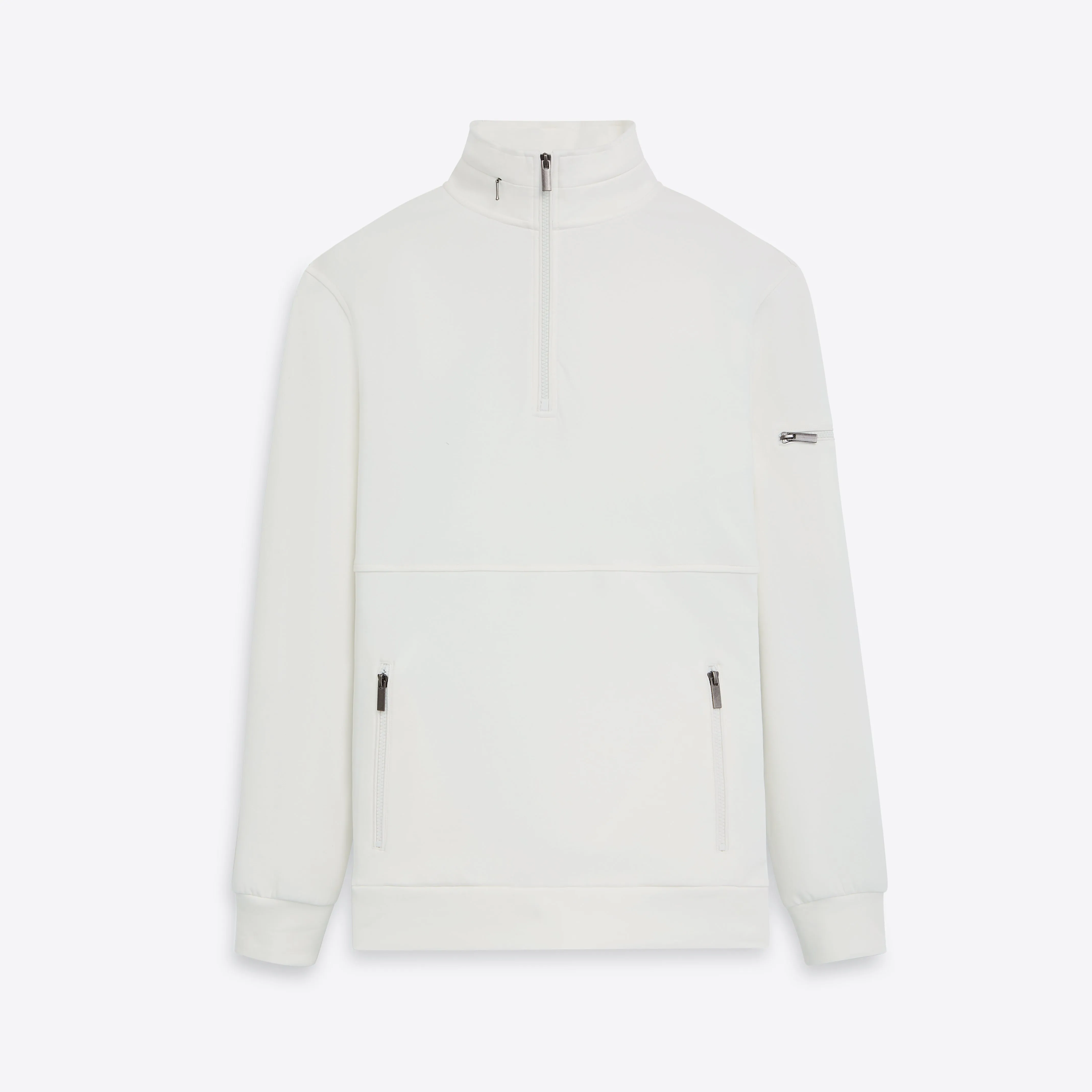 Long Sleeve Quarter Zip Pullover With Hood sold by Bugatchi