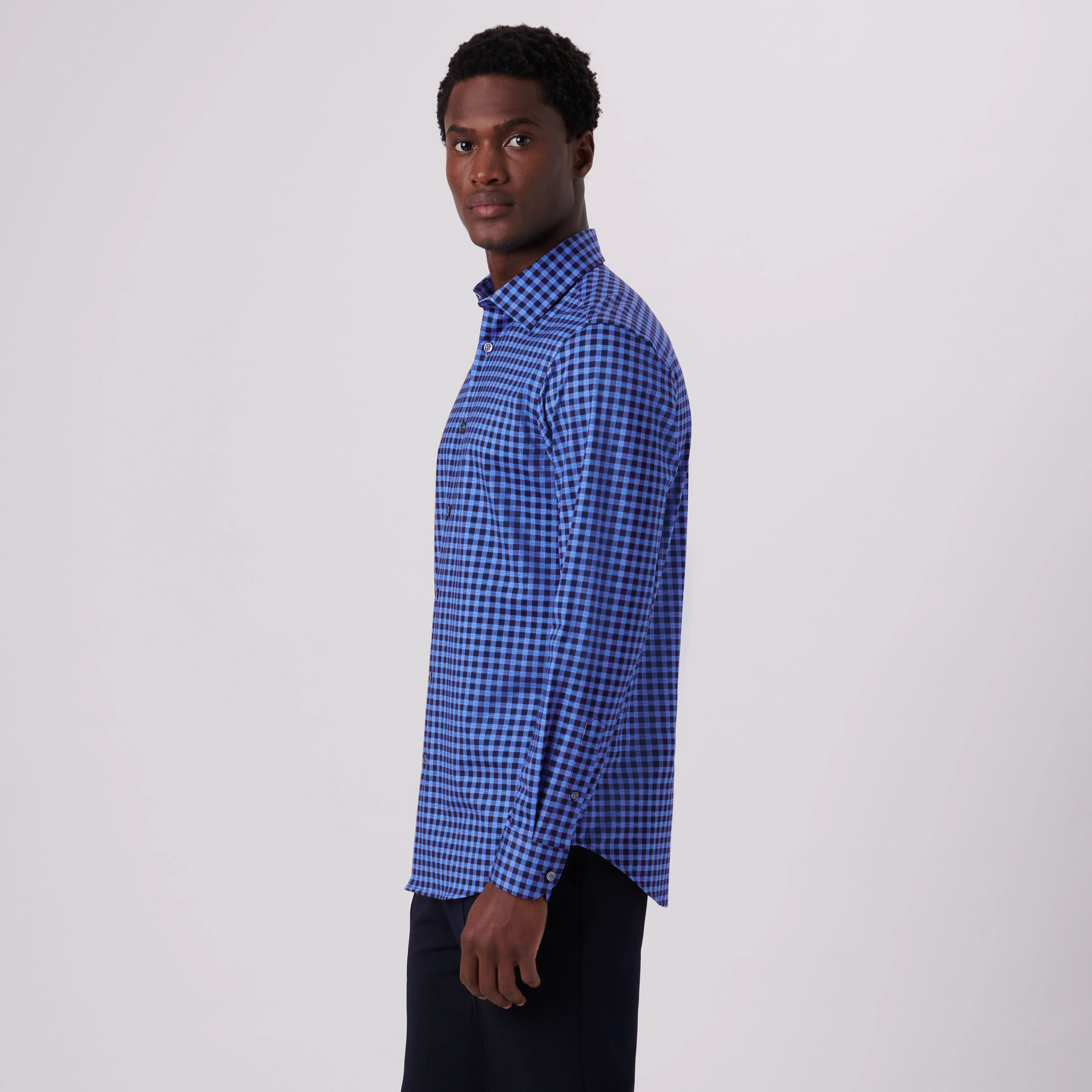 James Check Print OoohCotton Shirt sold by Bugatchi product image thumbnail 3