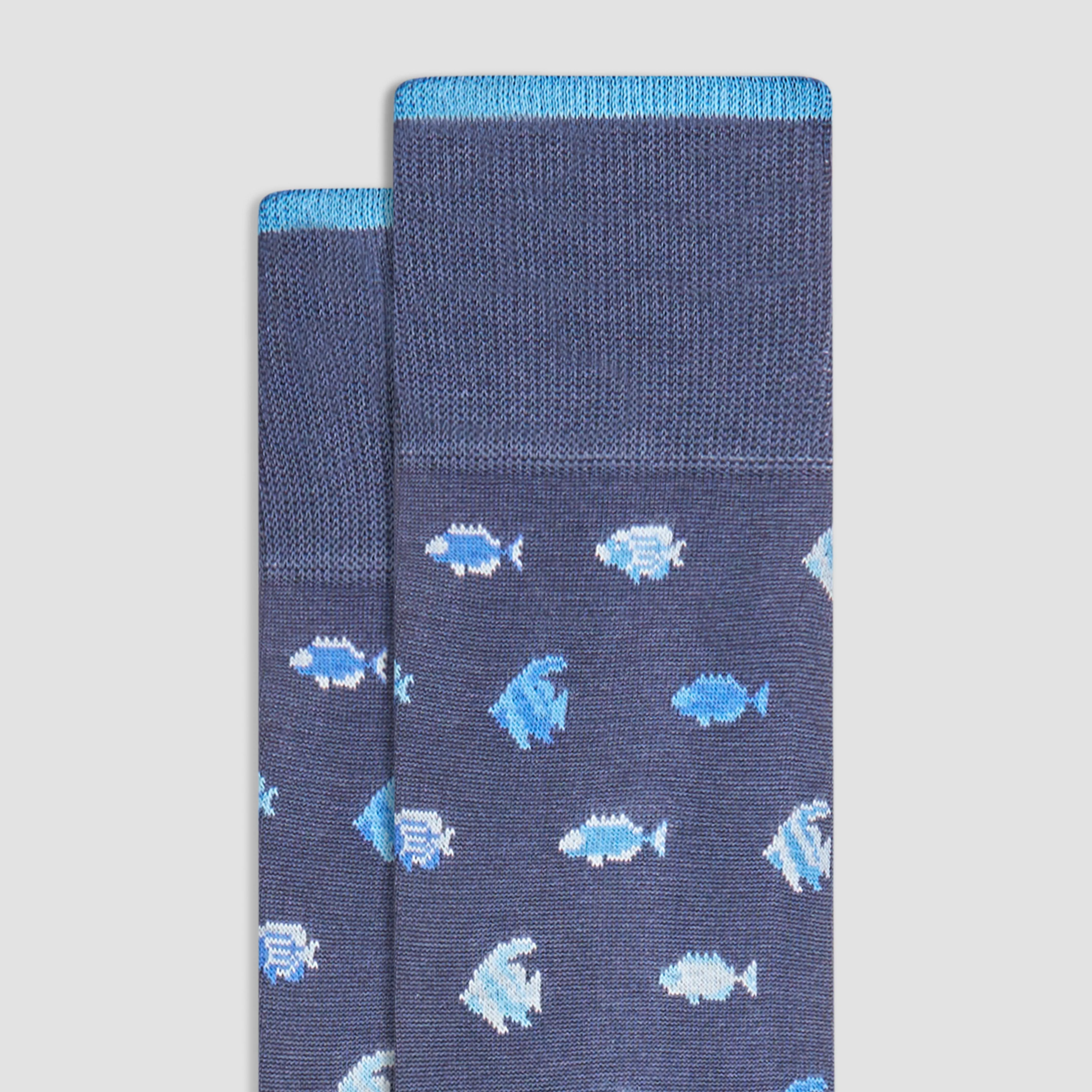 Fish Mid-Calf Socks sold by Bugatchi product image thumbnail 2