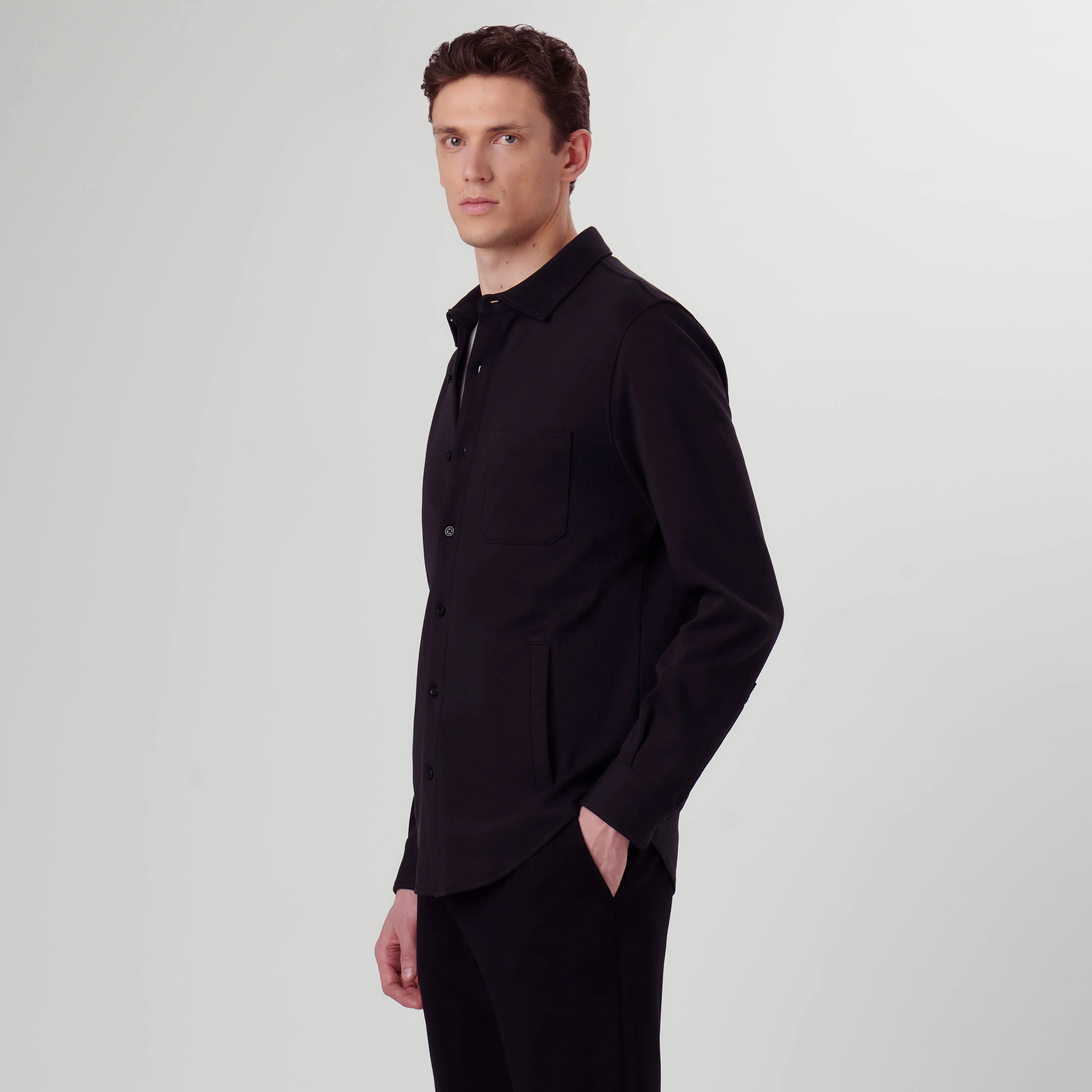 Knit Shirt Jacket sold by Bugatchi product image thumbnail 3