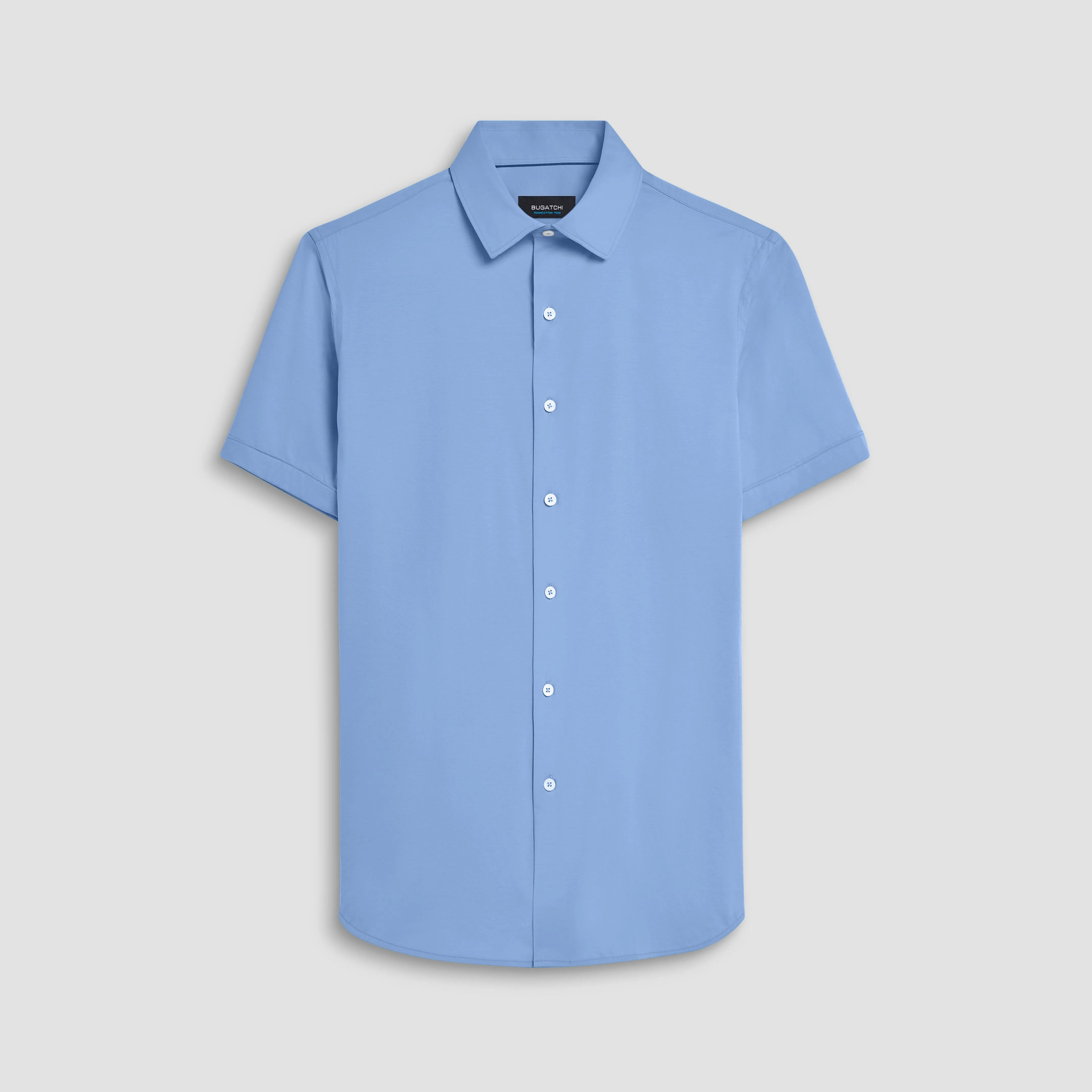 Miles Solid OoohCotton Short Sleeve Shirt sold by Bugatchi