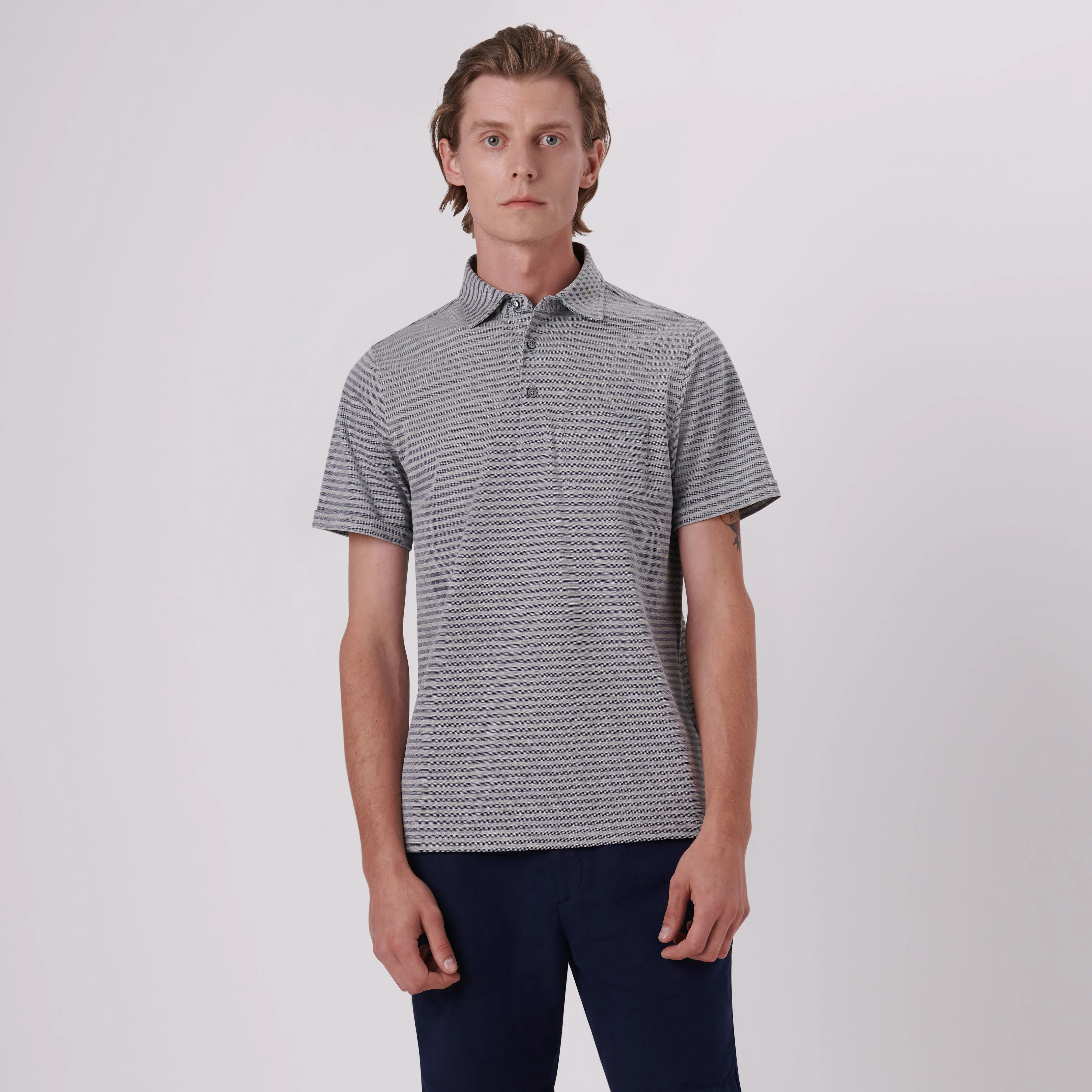 Striped Polo Shirt sold by Bugatchi product image thumbnail 2