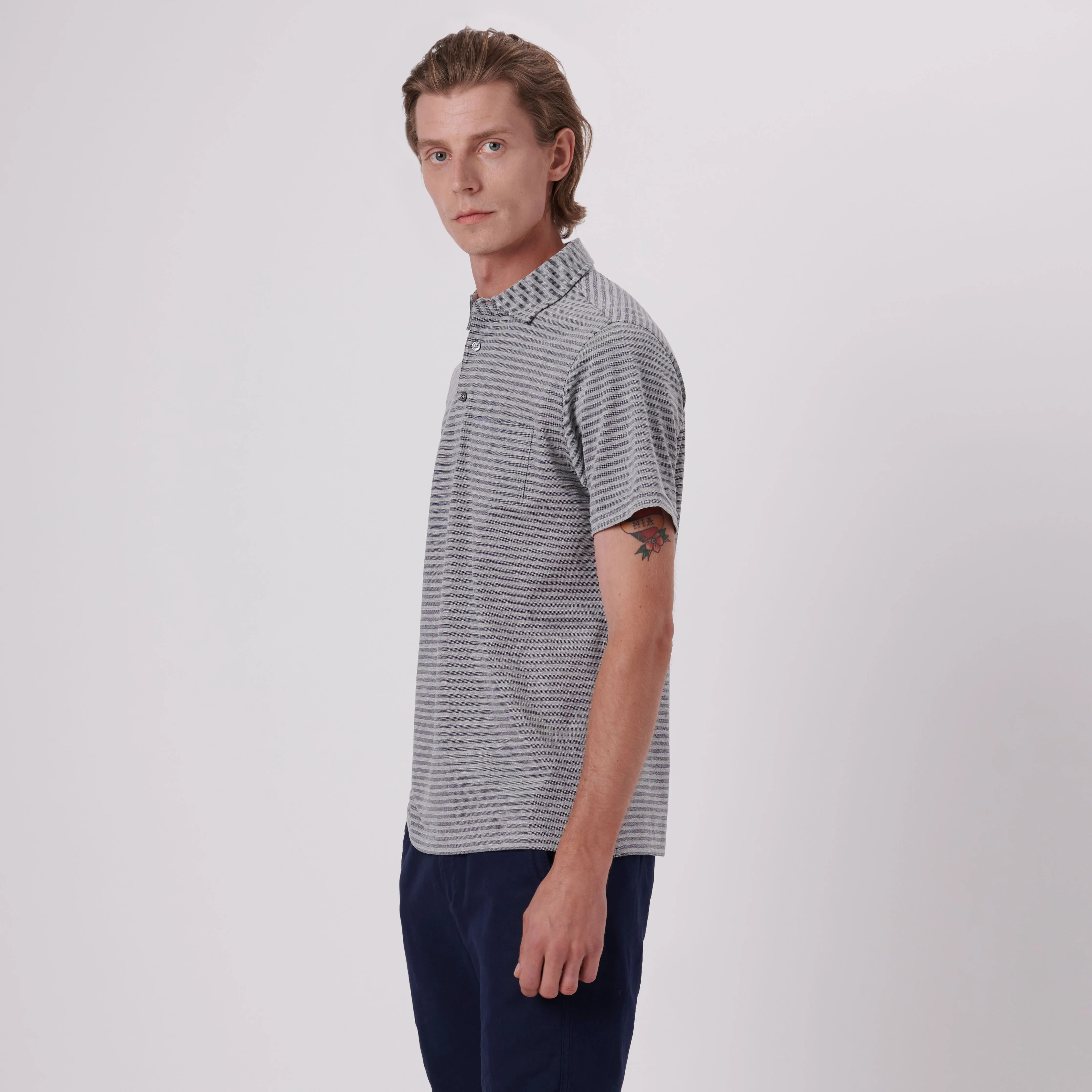 Striped Polo Shirt sold by Bugatchi product image thumbnail 3