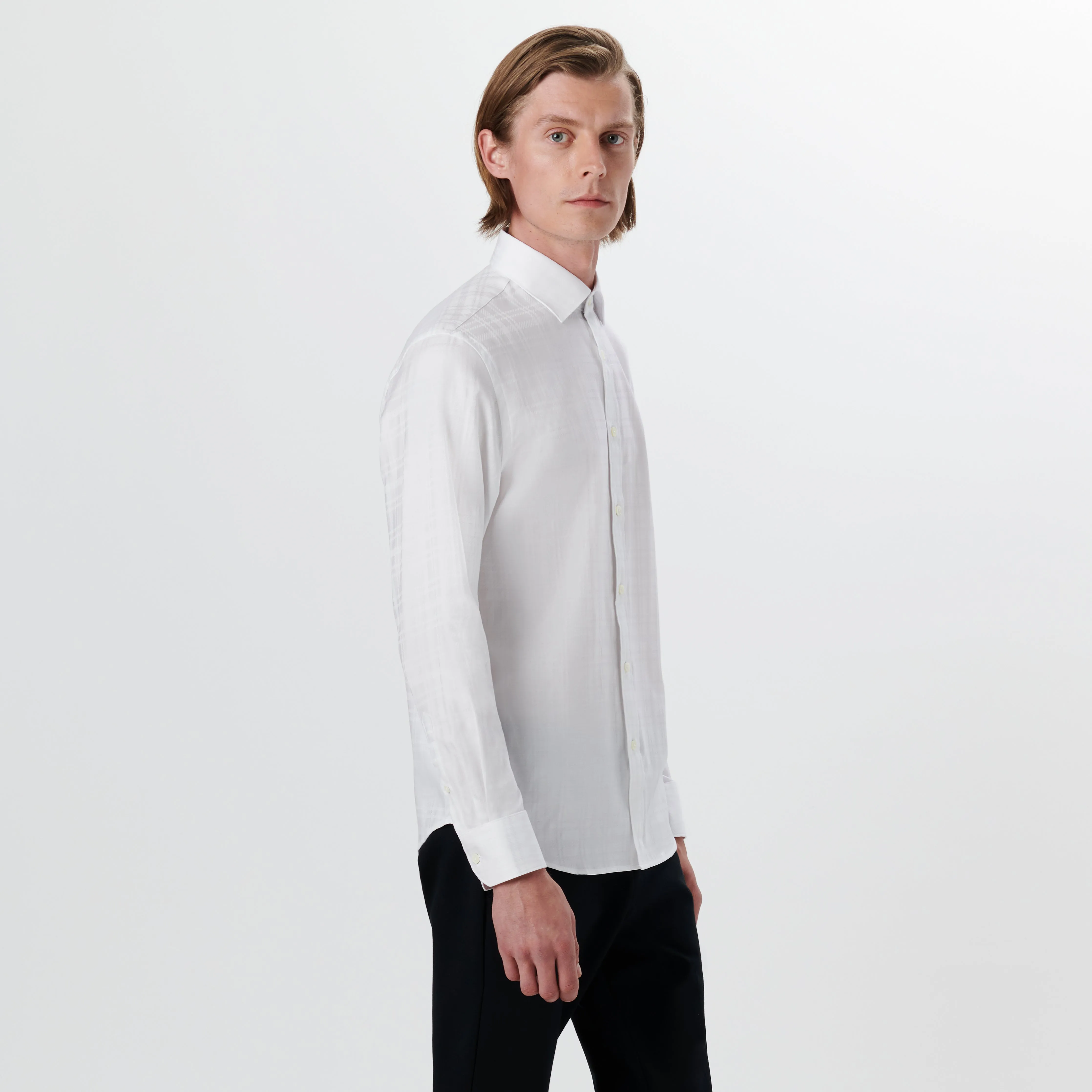 JULIAN Jacquard Check Shirt sold by Bugatchi product image thumbnail 3