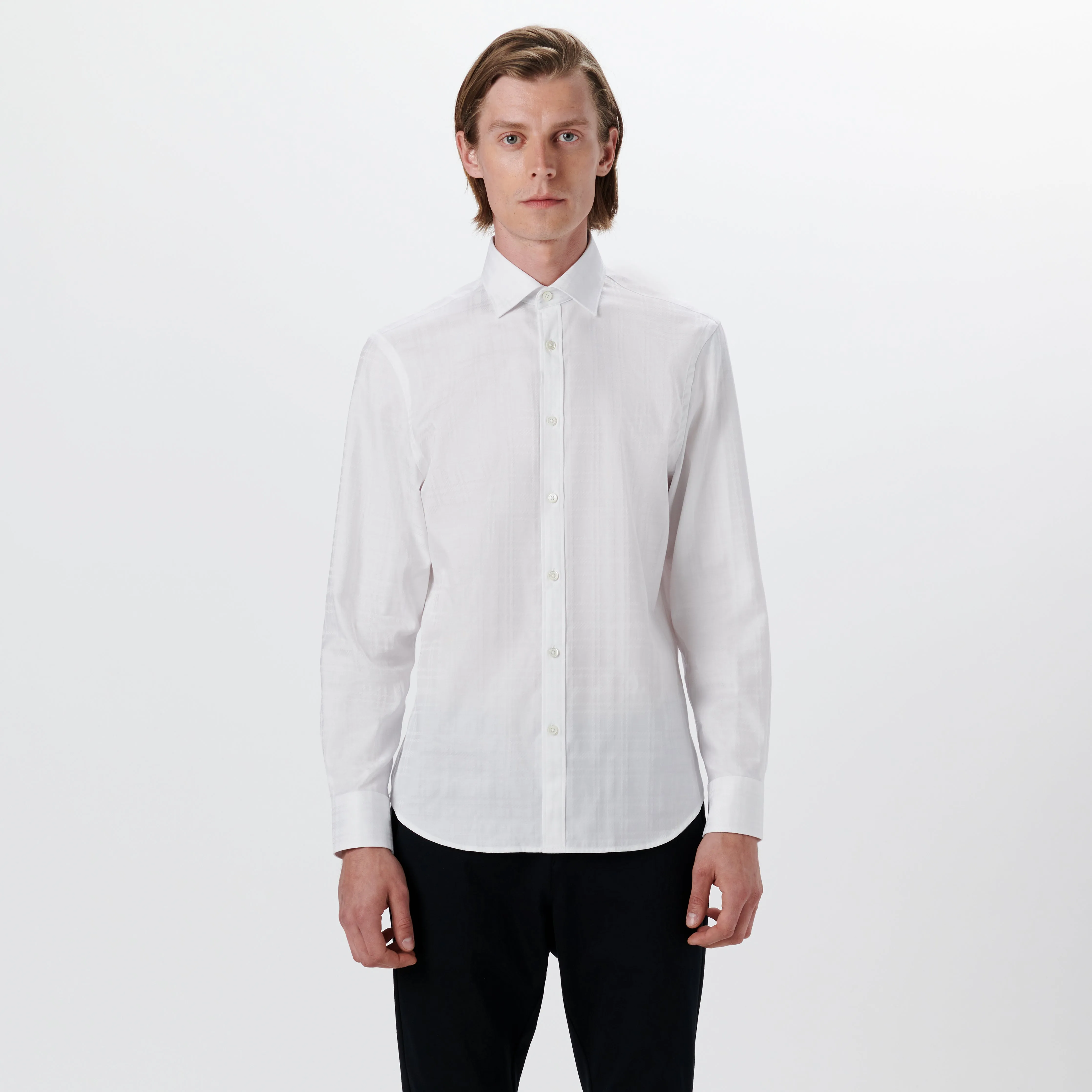 JULIAN Jacquard Check Shirt sold by Bugatchi product image thumbnail 2