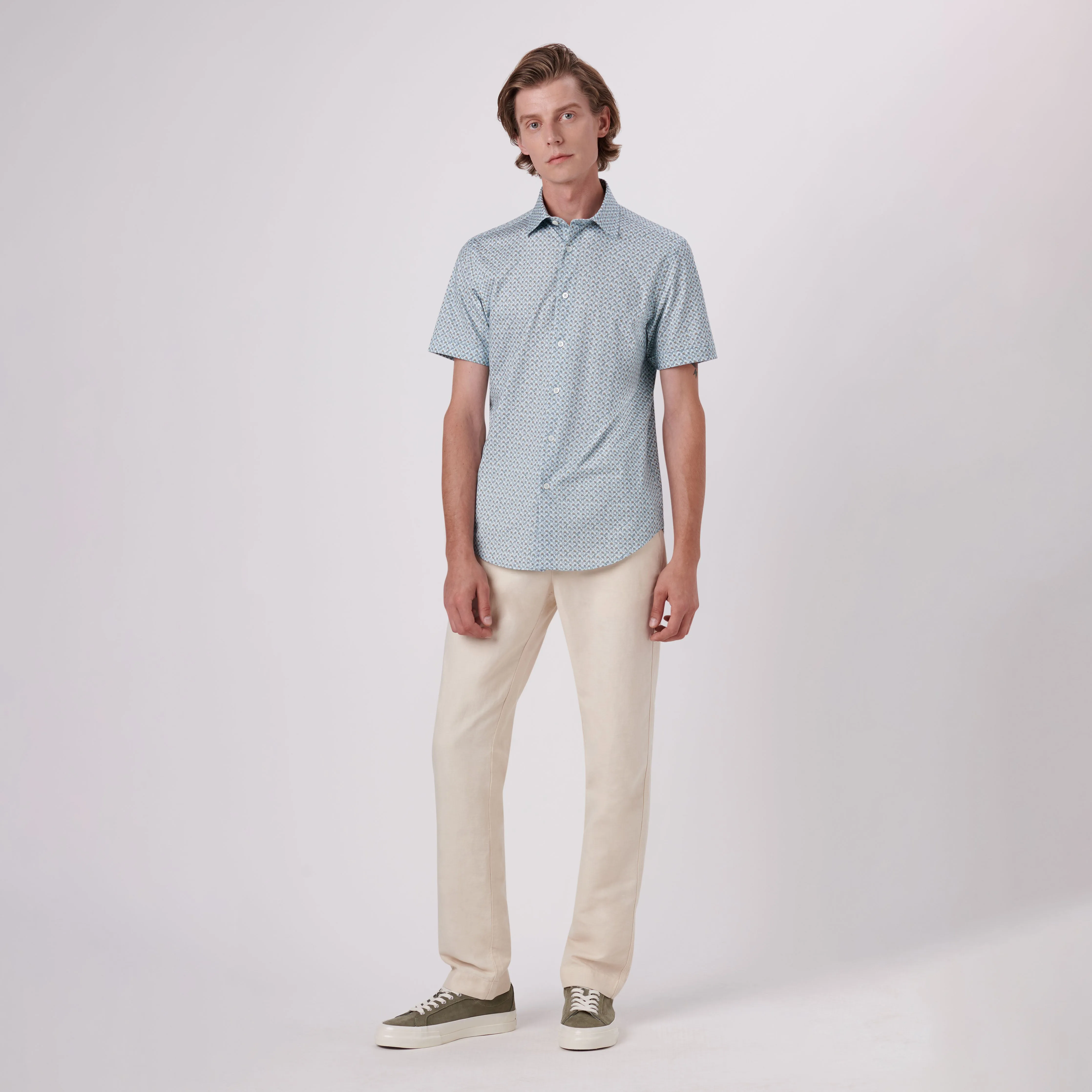 Miles Sprigs Print OoohCotton Short Sleeve Shirt sold by Bugatchi product image thumbnail 5