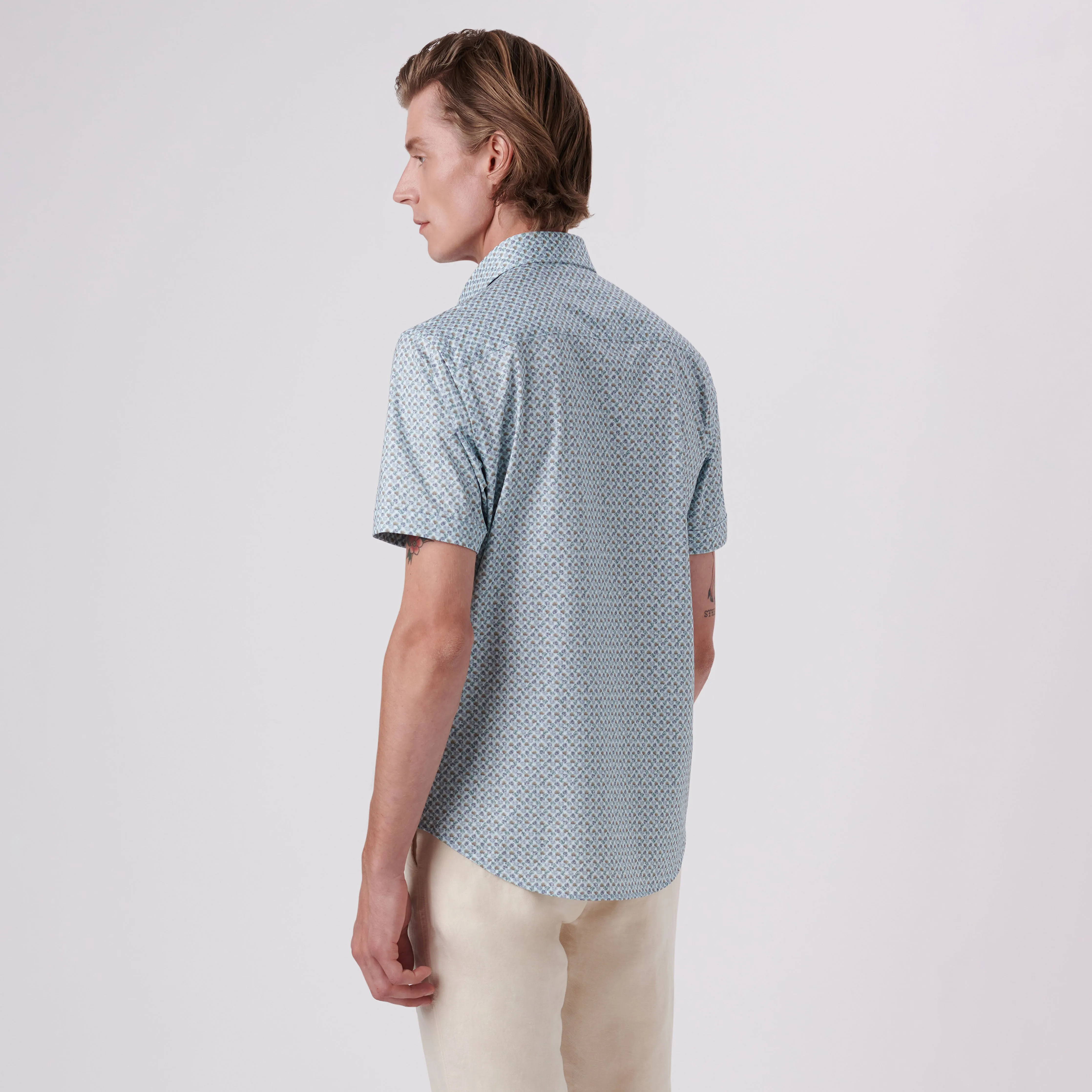 Miles Sprigs Print OoohCotton Short Sleeve Shirt sold by Bugatchi product image thumbnail 4