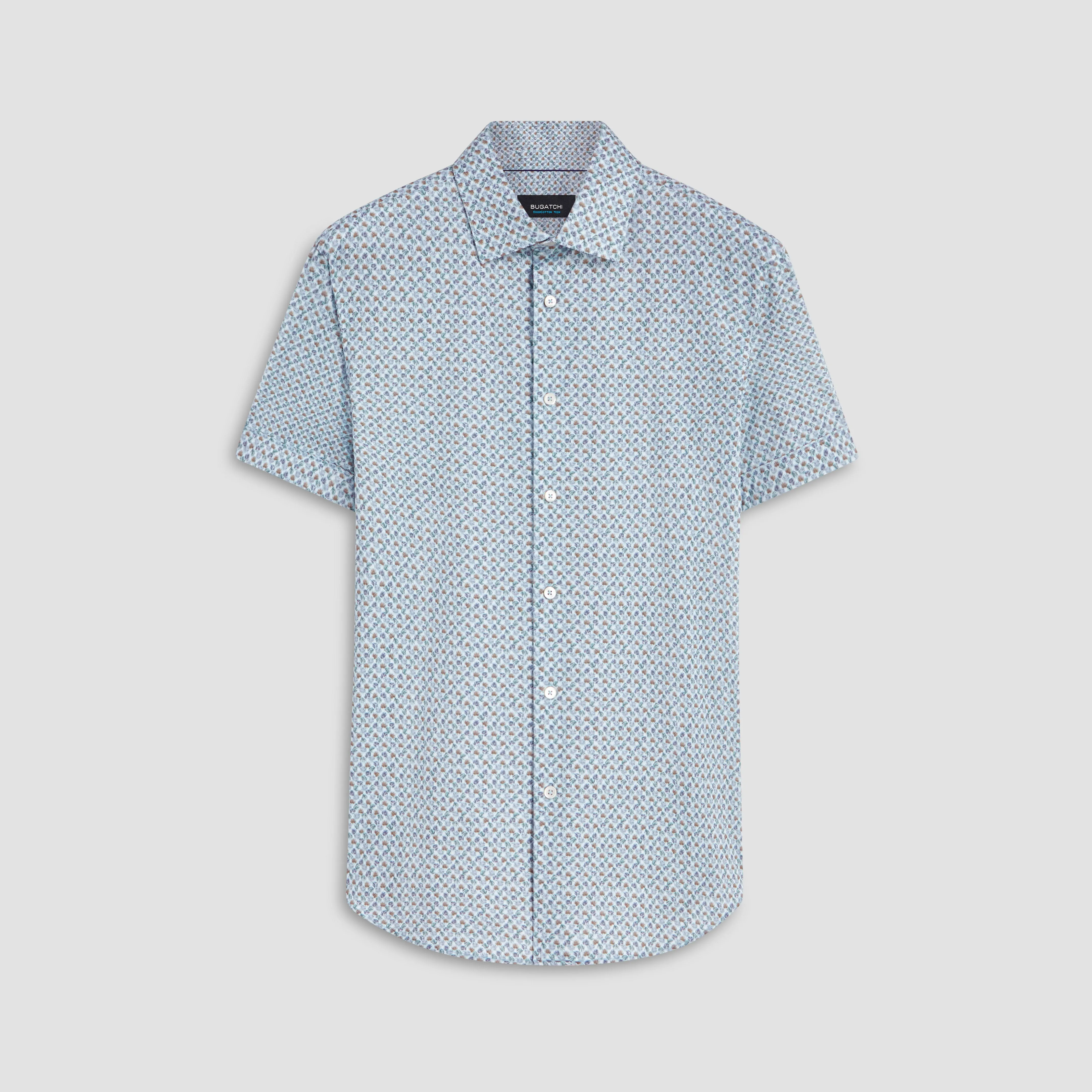 Miles Sprigs Print OoohCotton Short Sleeve Shirt sold by Bugatchi