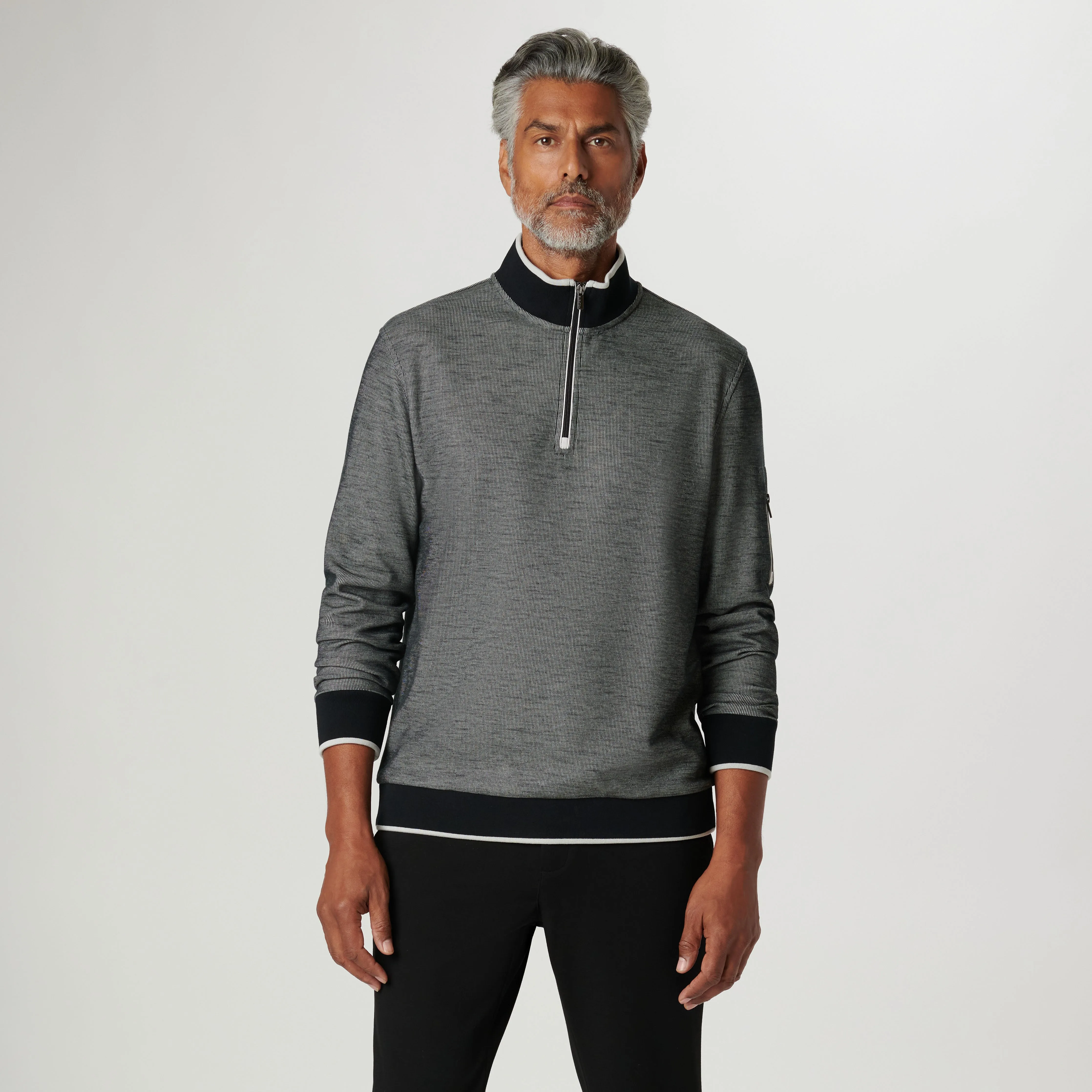 Mini Cable Quarter Zip Pullover sold by Bugatchi product image thumbnail 2
