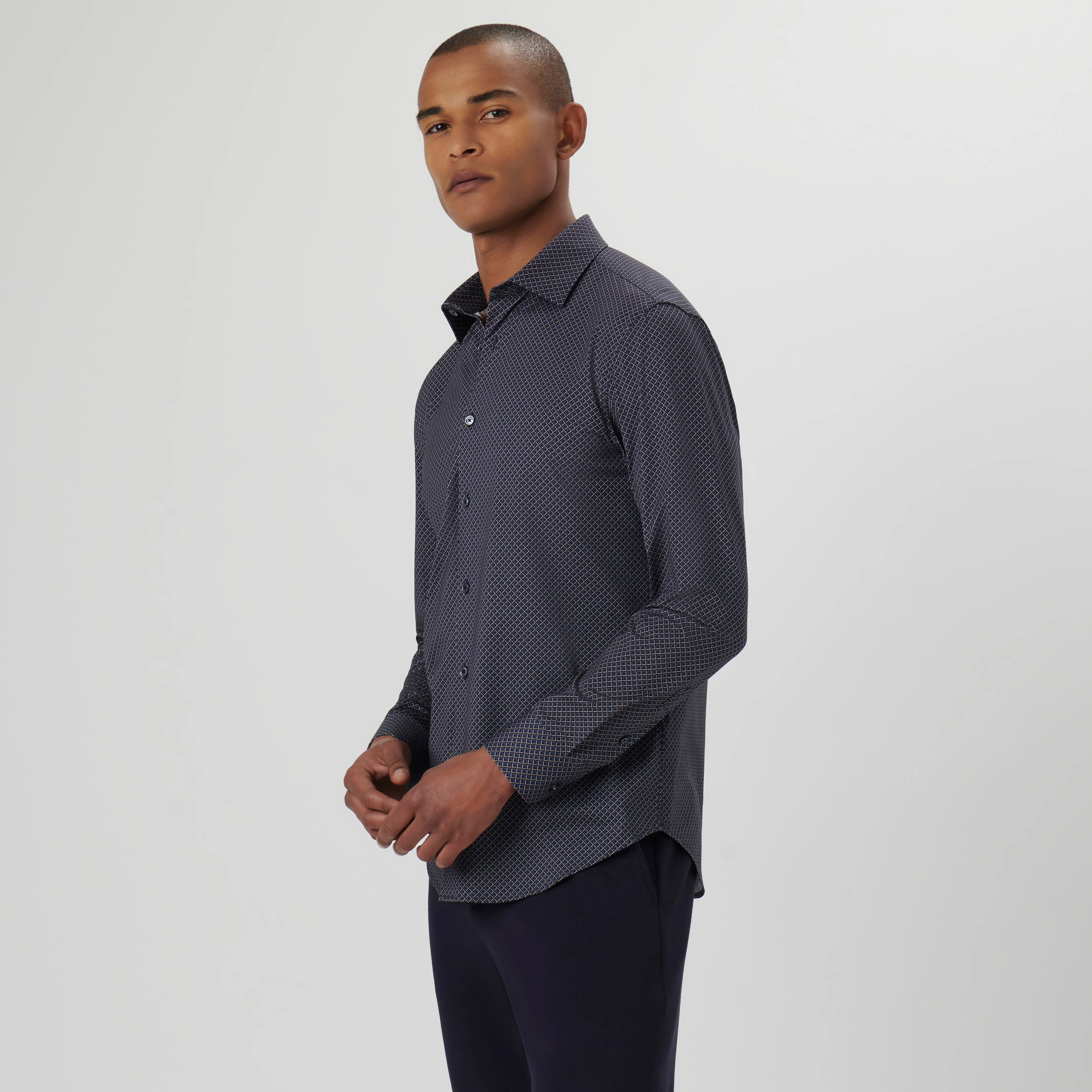 James Diamond Check OoohCotton Shirt sold by Bugatchi product image thumbnail 3
