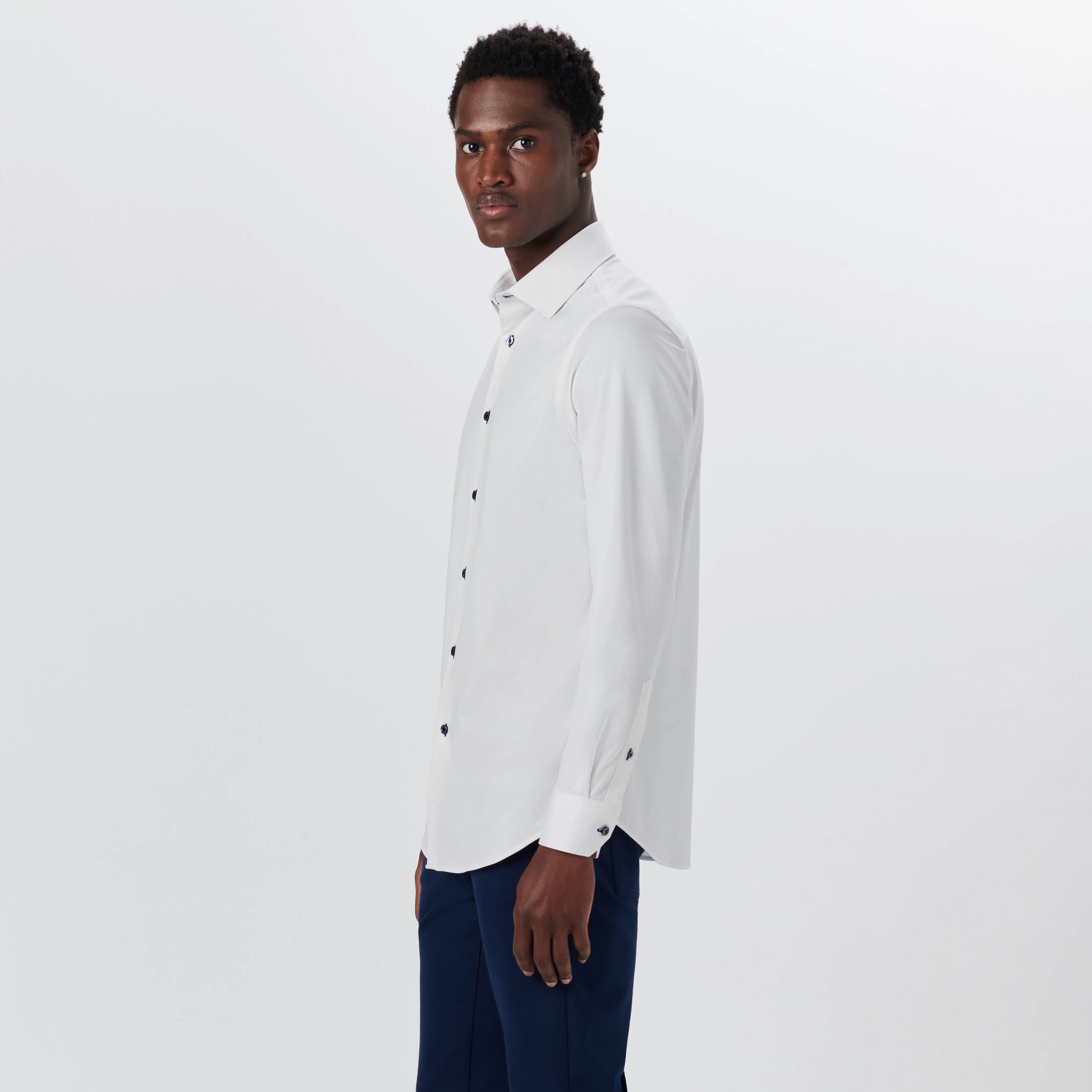 JAMES Solid OoohCotton Twill Shirt sold by Bugatchi product image thumbnail 3