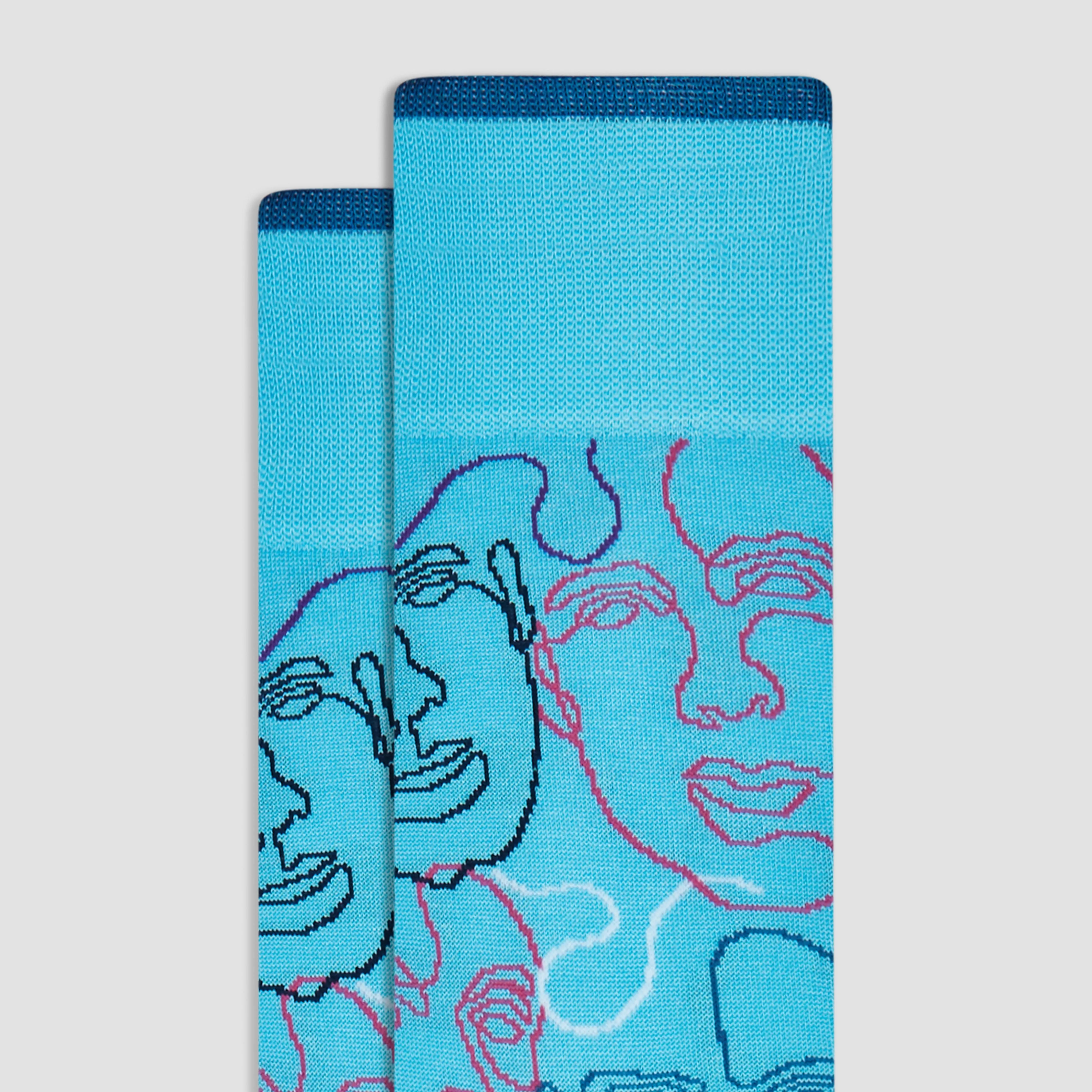 Abstract Faces Mid-Calf Socks sold by Bugatchi product image thumbnail 2