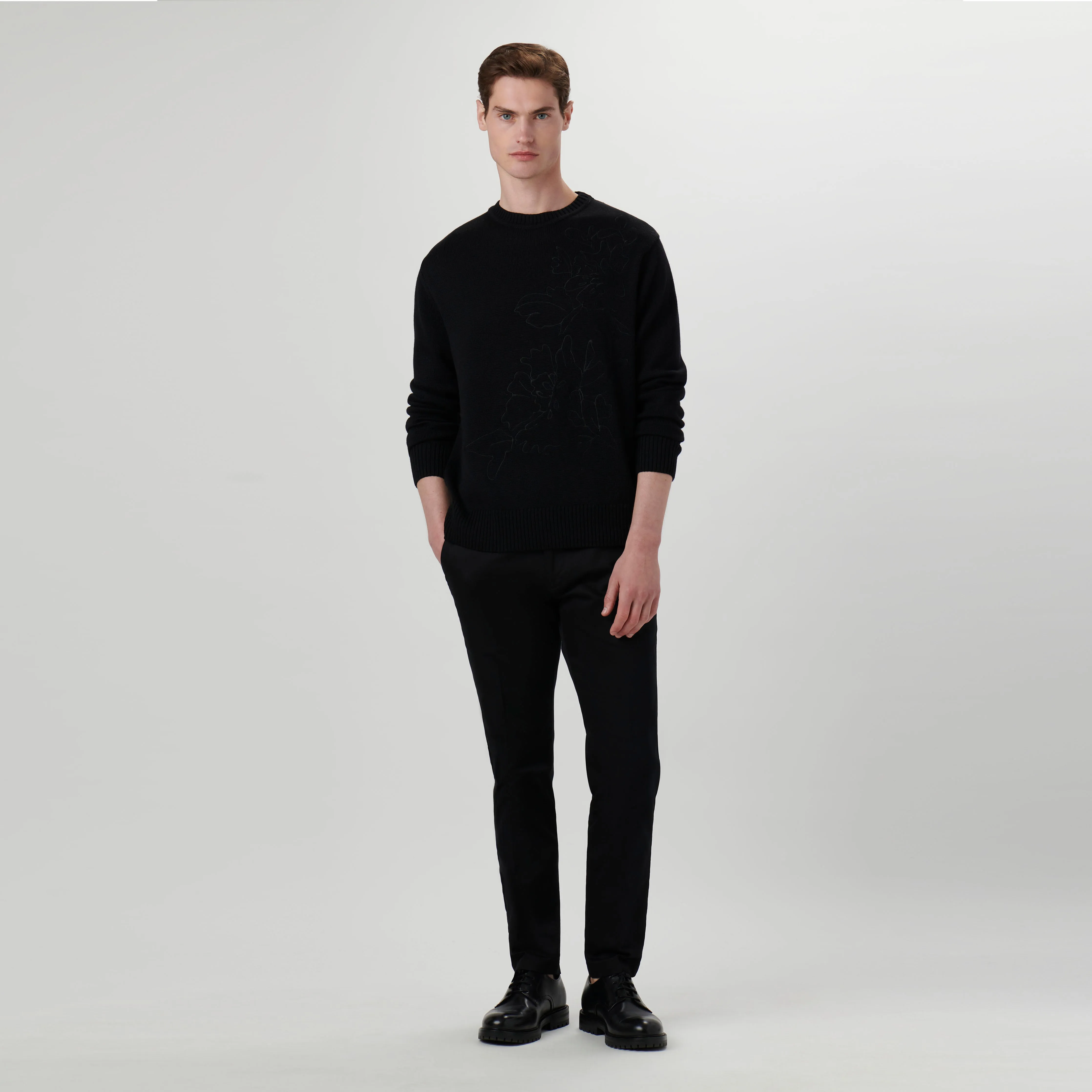 Floral Embroidered Crew Neck Sweater sold by Bugatchi product image thumbnail 5