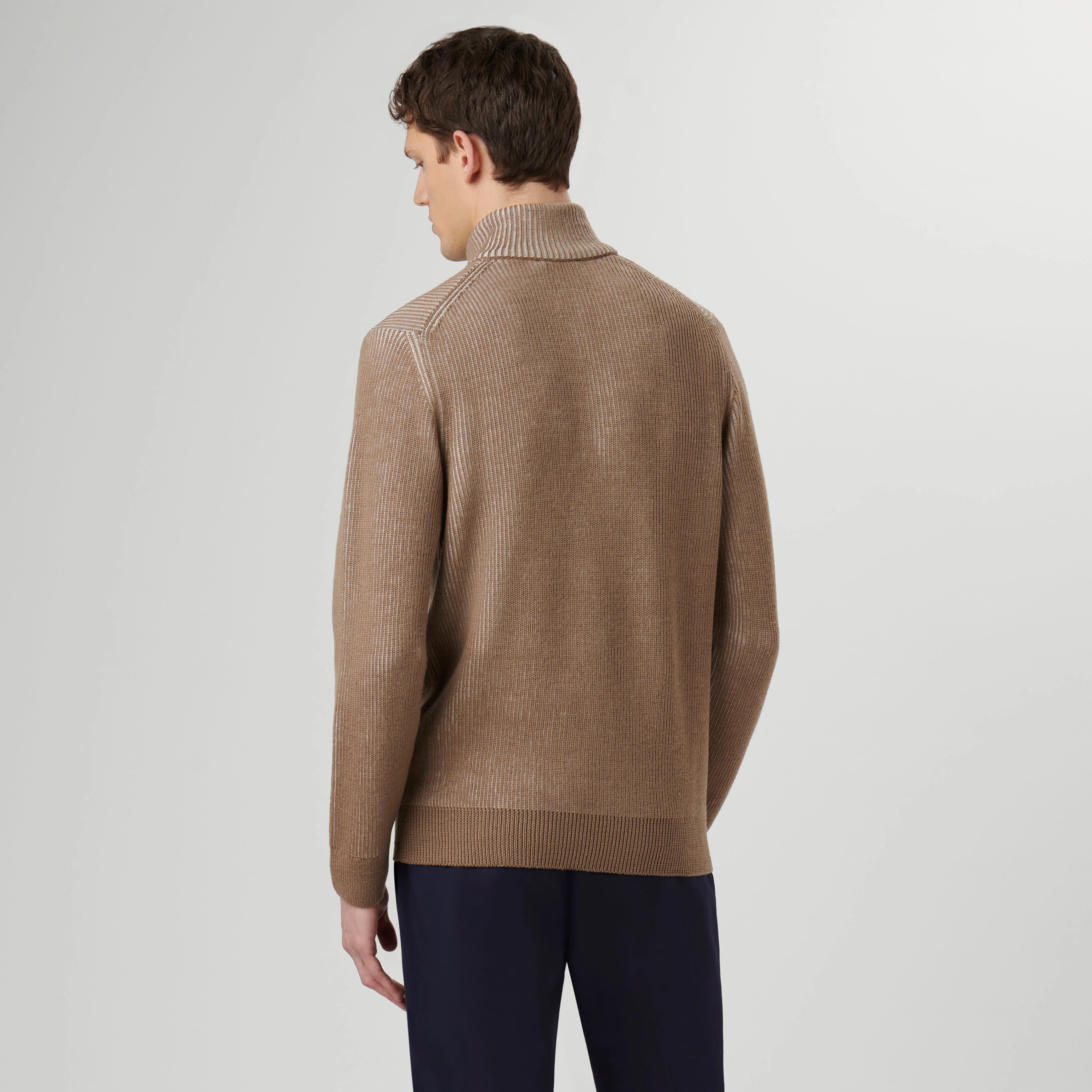 Cable Knit Quarter Zip Sweater sold by Bugatchi product image thumbnail 4