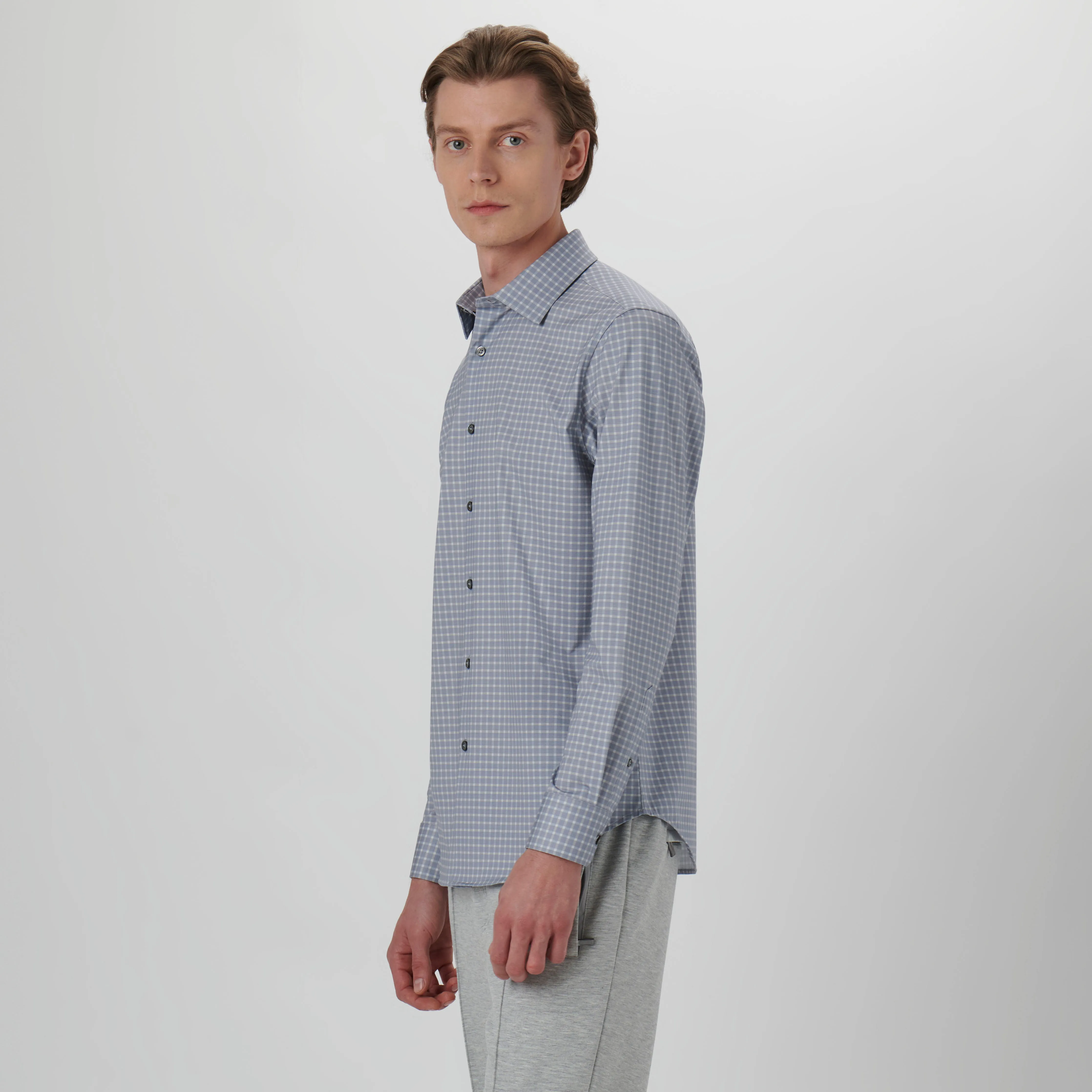 James Mini Check OoohCotton Shirt sold by Bugatchi product image thumbnail 3