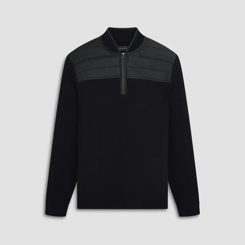 Solid Quarter Zip Sweater sold by Bugatchi