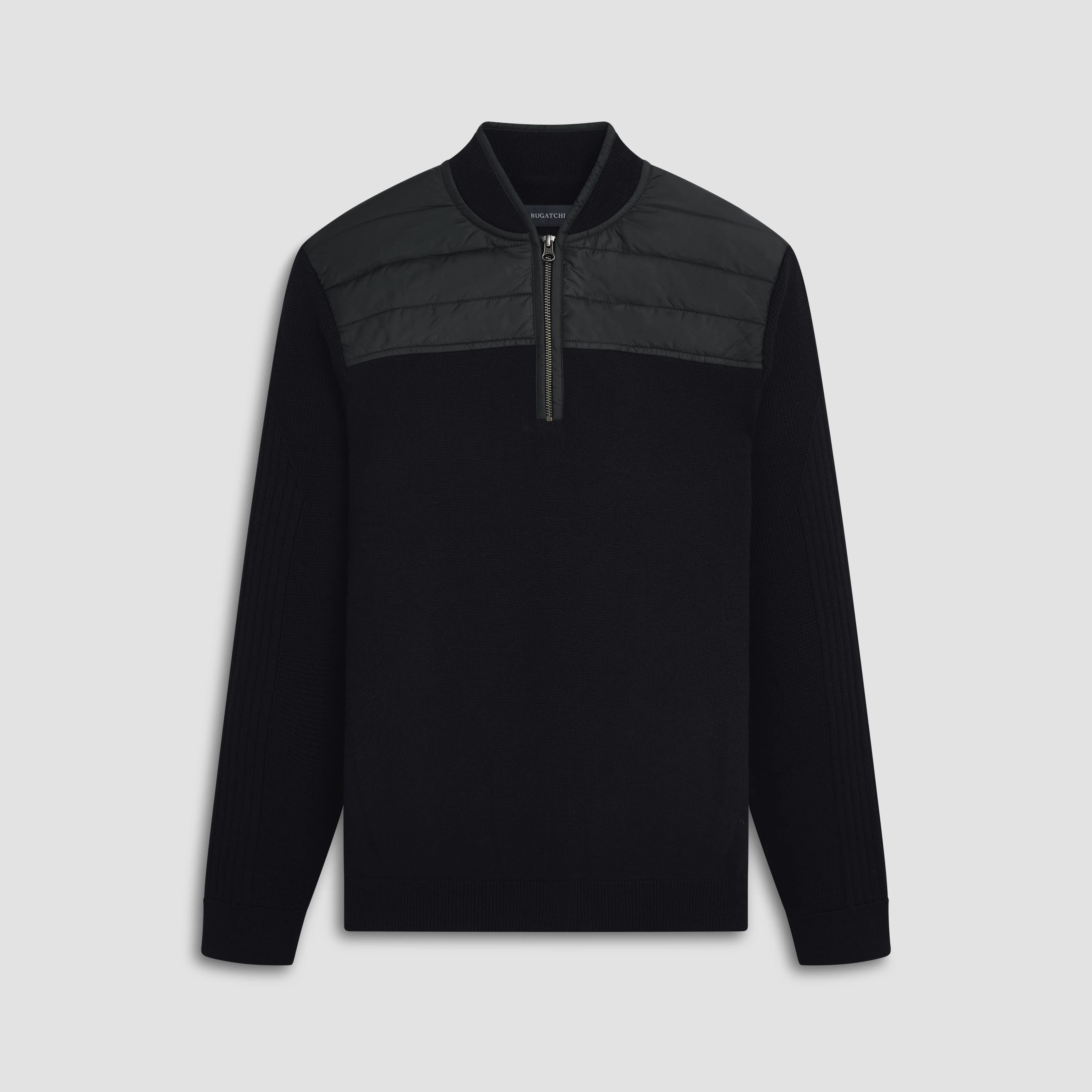 Solid Quarter Zip Sweater sold by Bugatchi
