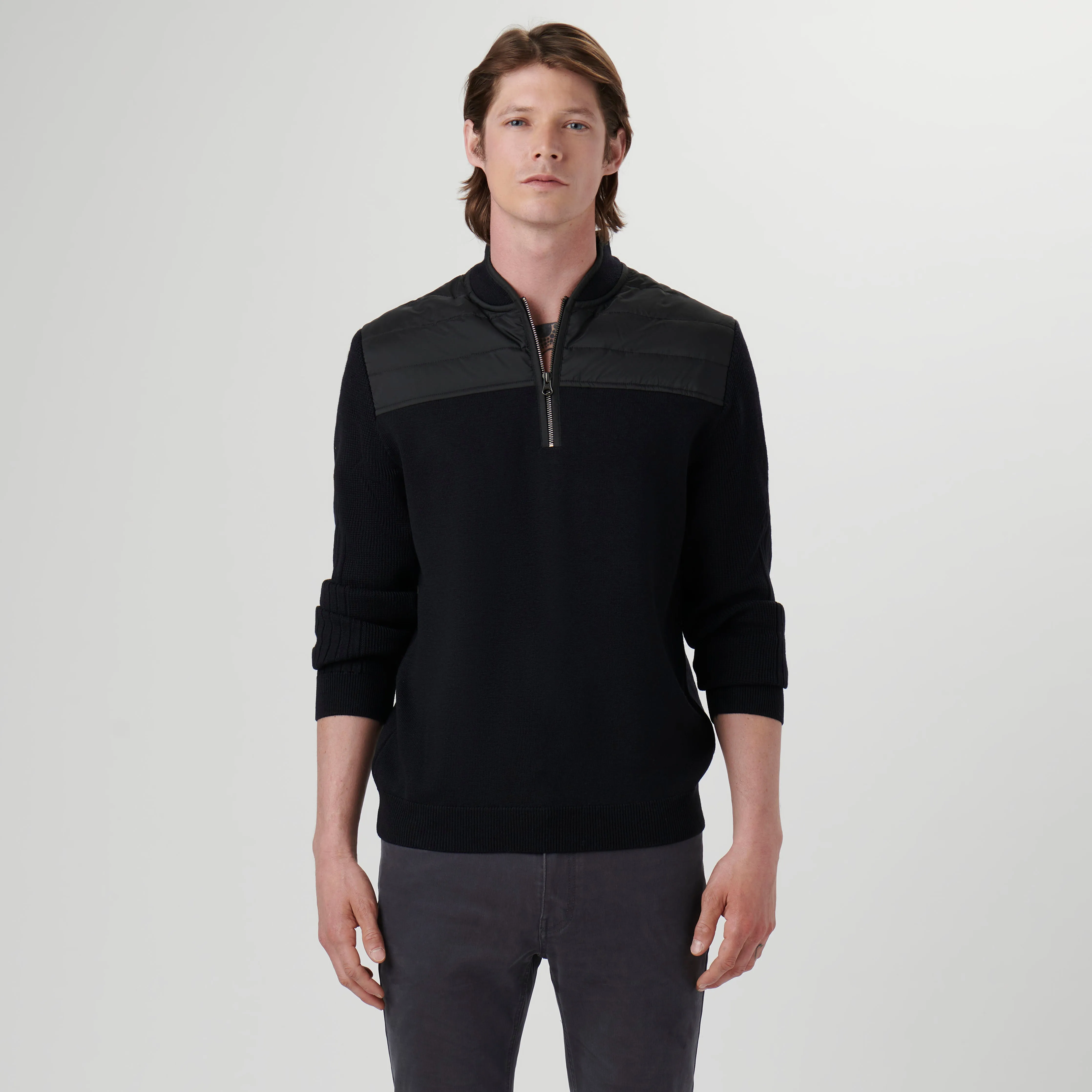 Solid Quarter Zip Sweater sold by Bugatchi product image thumbnail 2