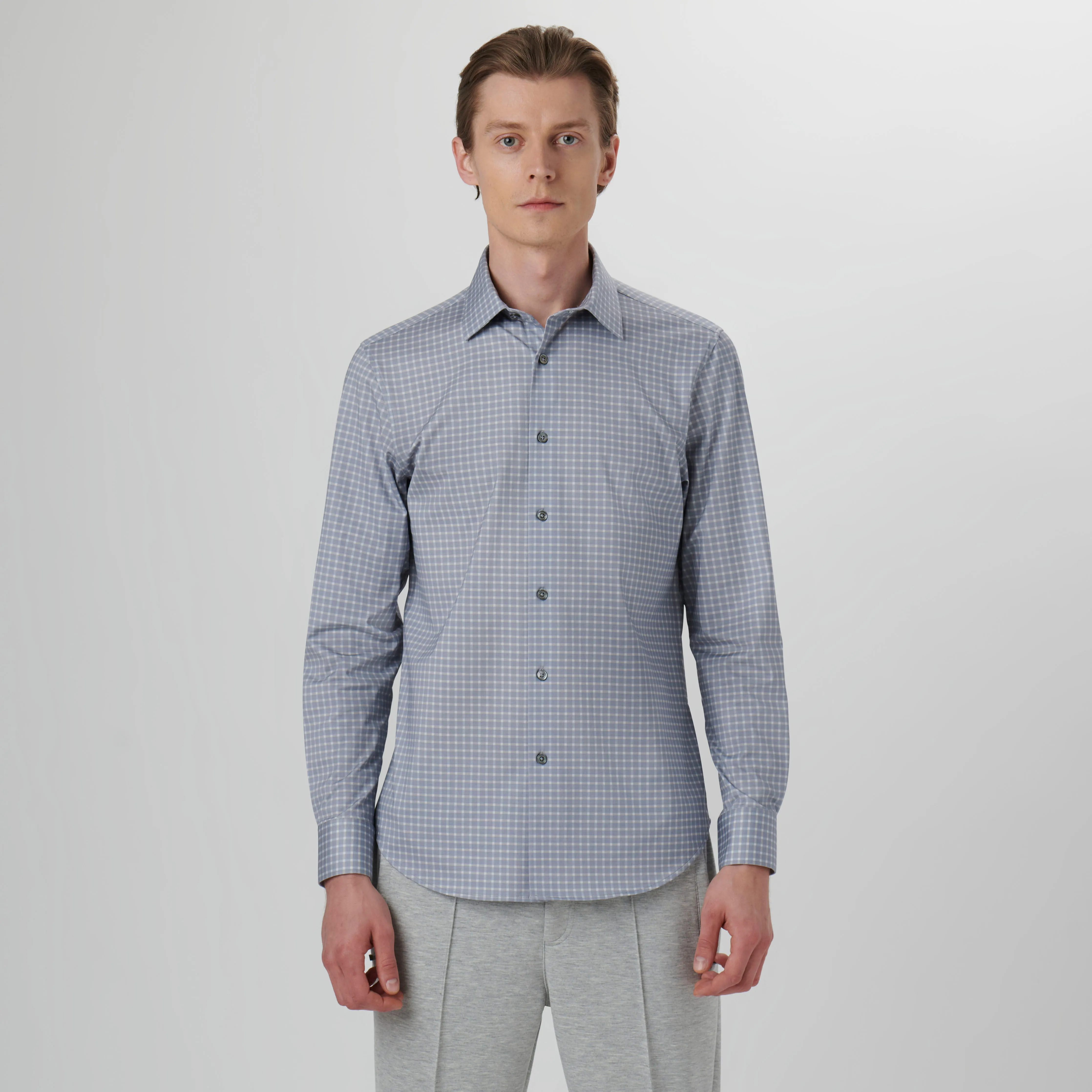 James Mini Check OoohCotton Shirt sold by Bugatchi product image thumbnail 2