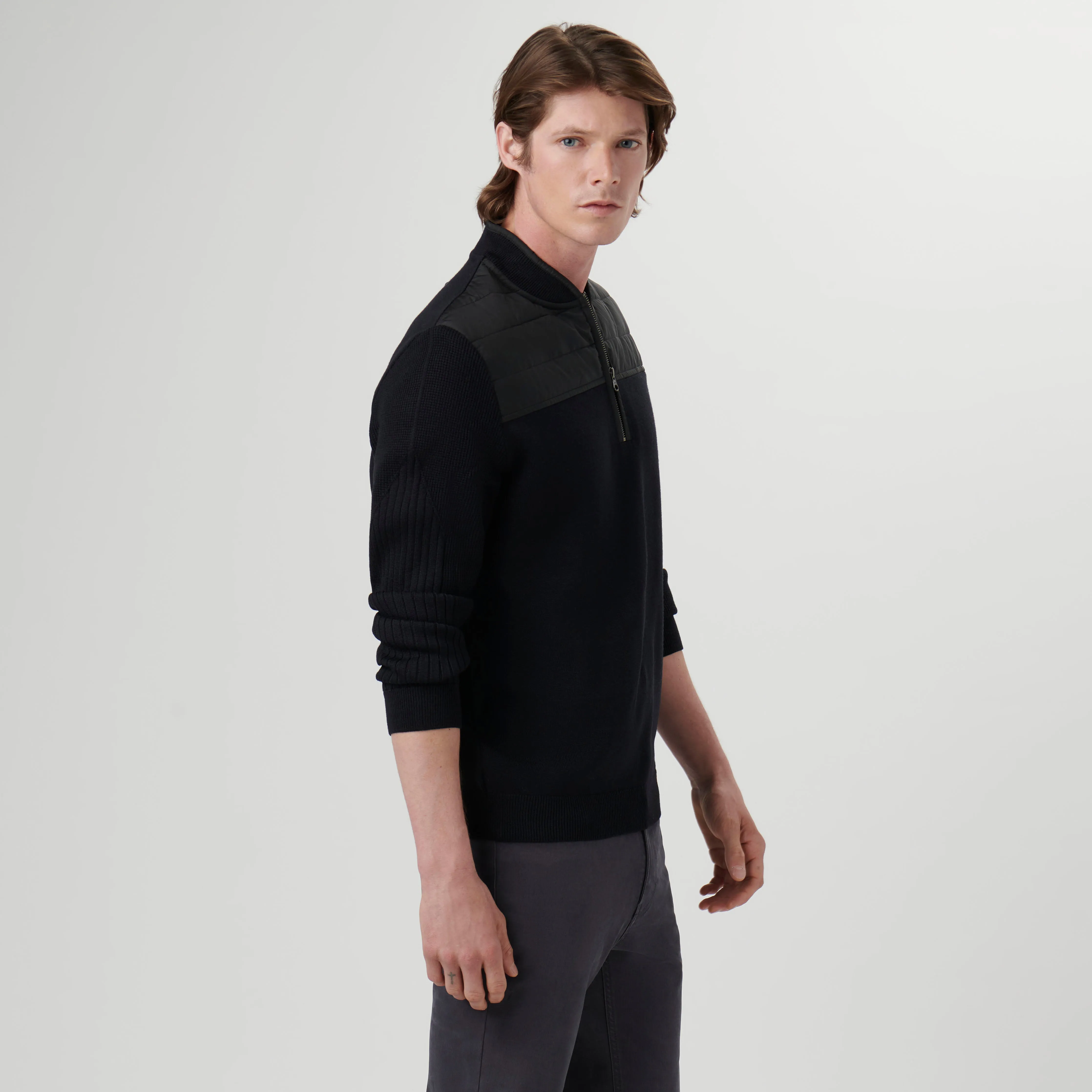 Solid Quarter Zip Sweater sold by Bugatchi product image thumbnail 3