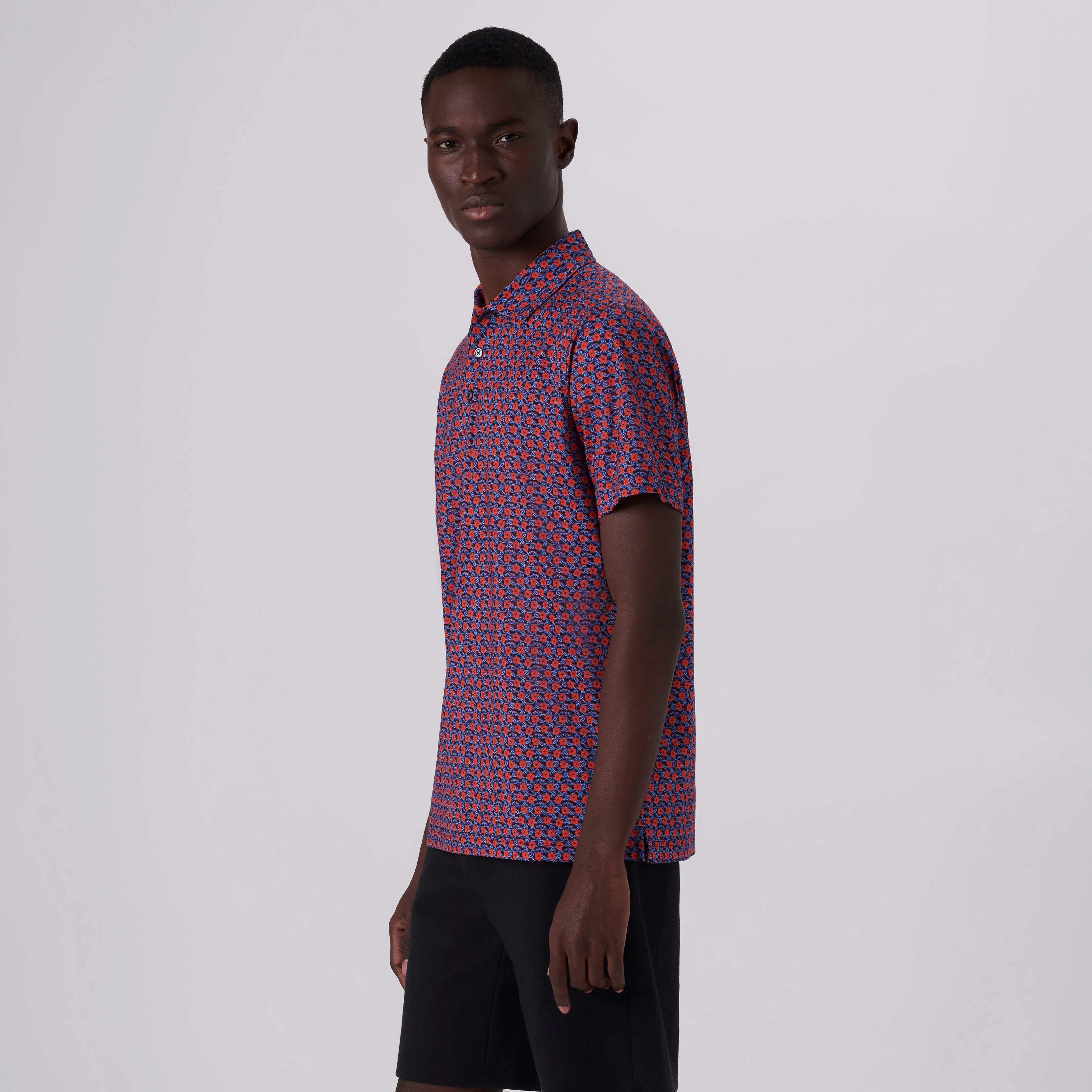 Victor Floral Print OoohCotton Polo sold by Bugatchi product image thumbnail 3