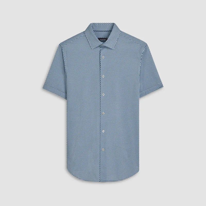 Miles Geometric Print OoohCotton Short Sleeve Shirt sold by Bugatchi