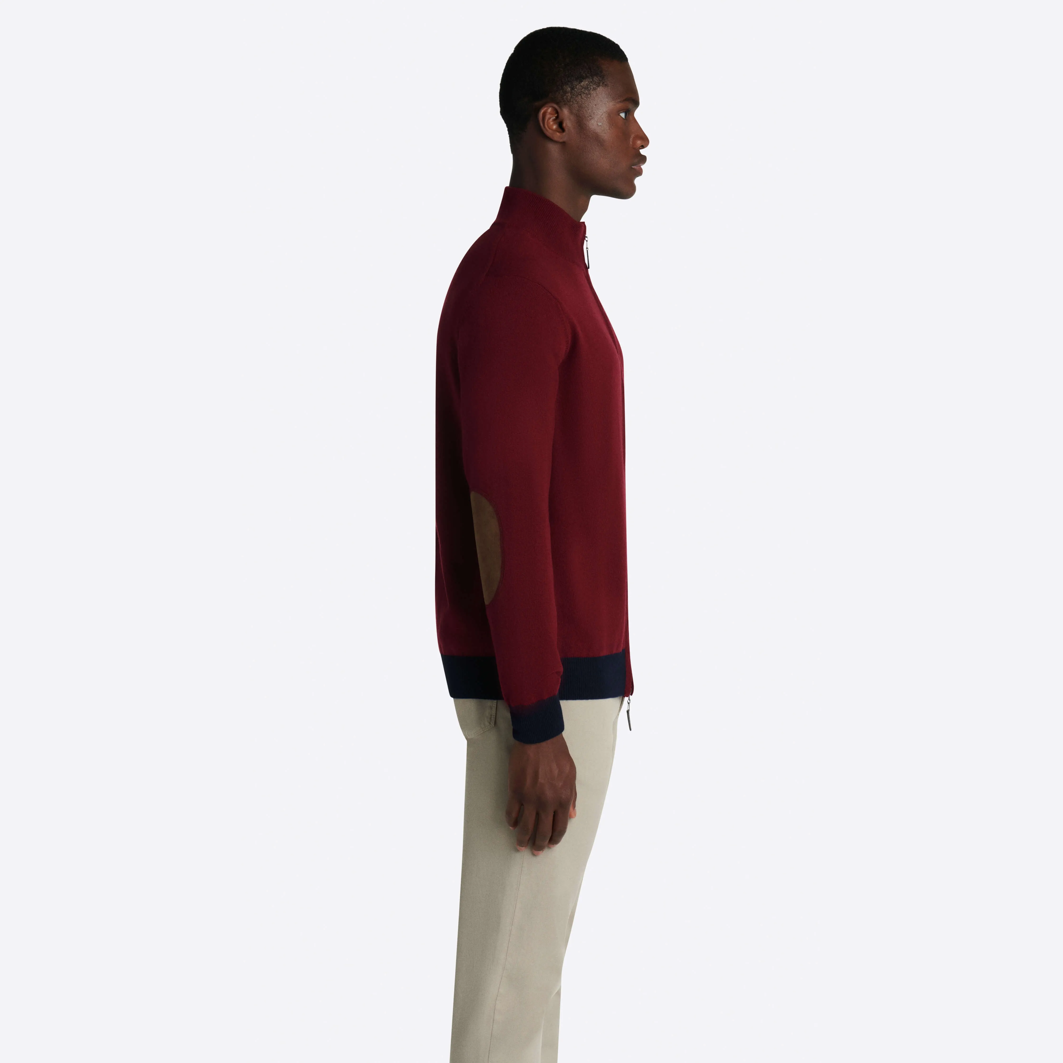 Solid Full Zip Mock Neck Sweater sold by Bugatchi product image thumbnail 4
