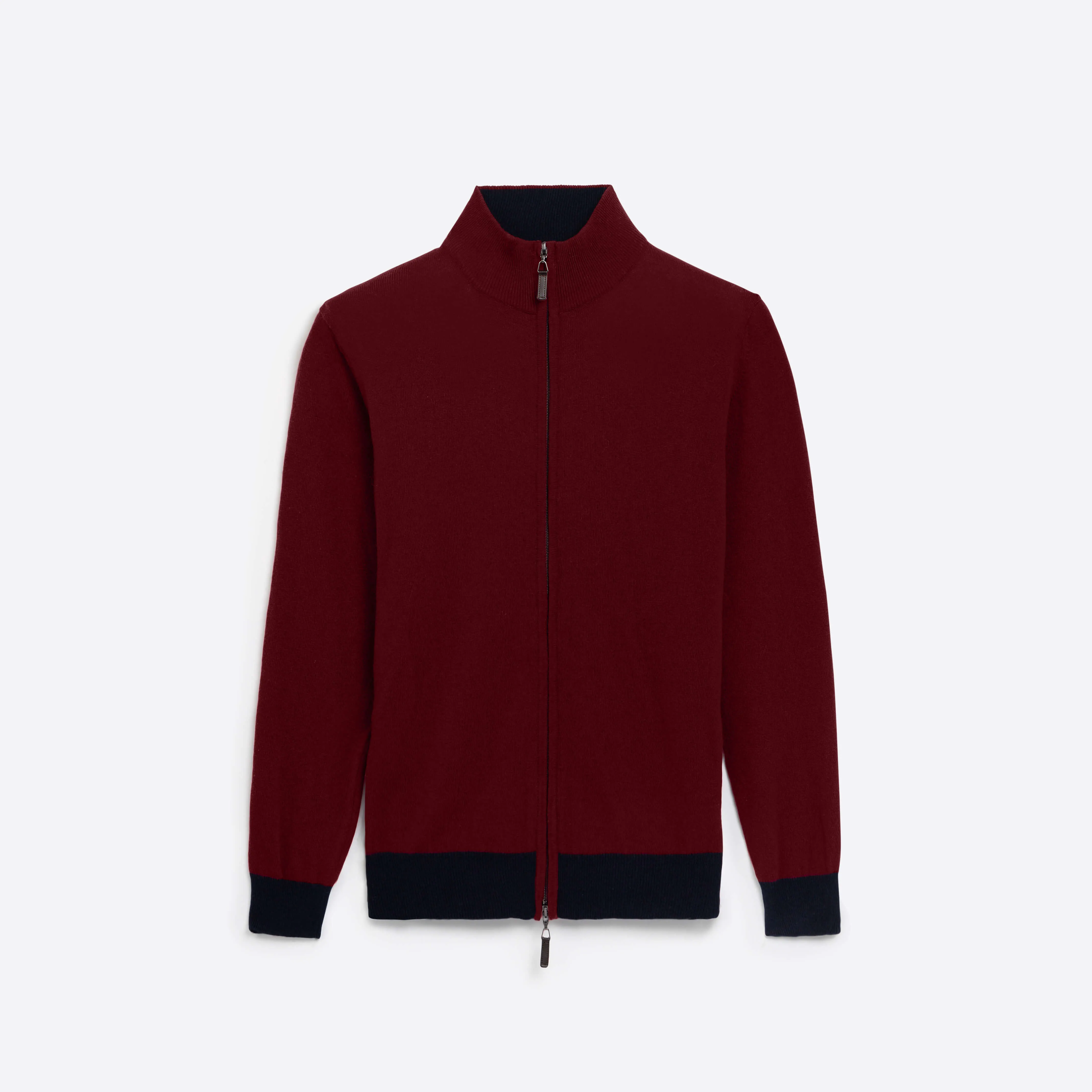 Solid Full Zip Mock Neck Sweater sold by Bugatchi